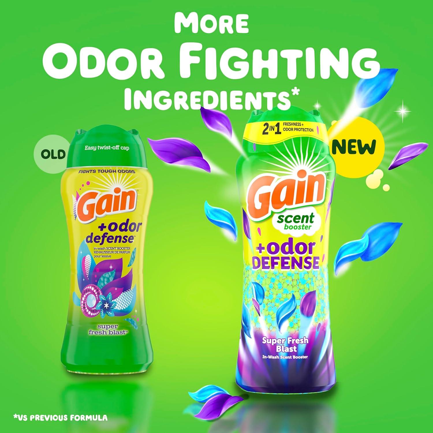 imageGain Odor Defense InWash Scent Booster Super Fresh Blast Scent 182 oz HE CompatibleSuper Fresh Blast
