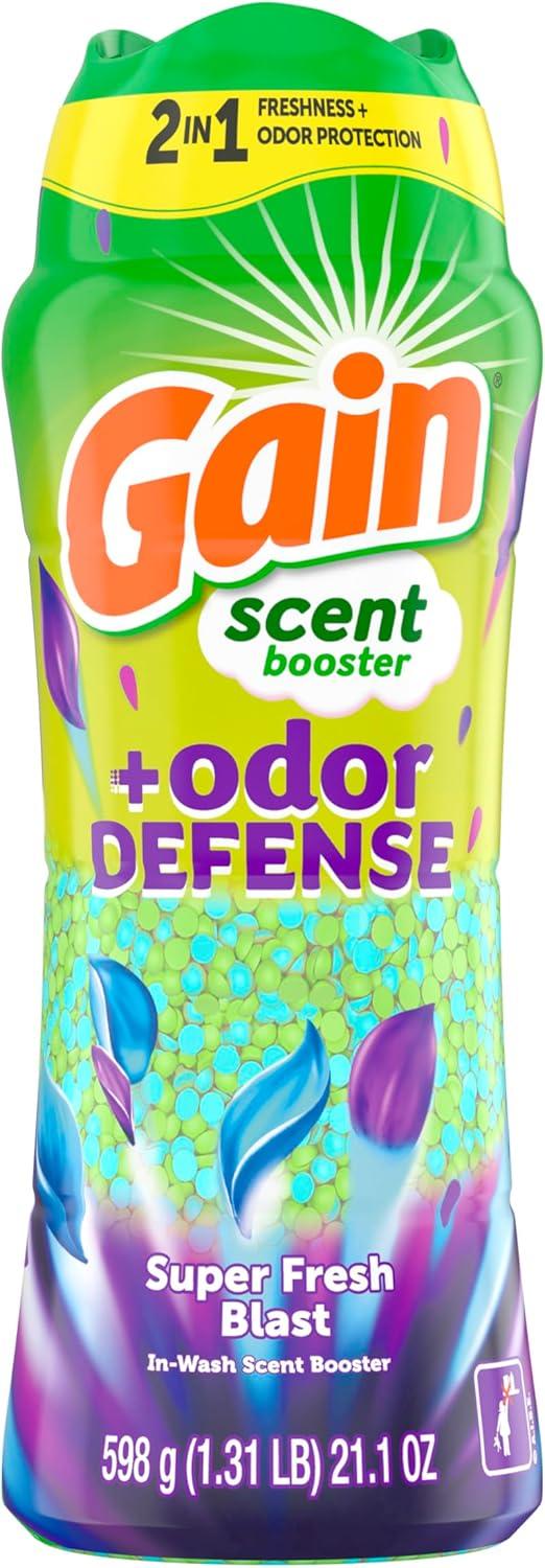 imageGain Odor Defense InWash Scent Booster Super Fresh Blast Scent 182 oz HE CompatibleSuper Fresh Blast