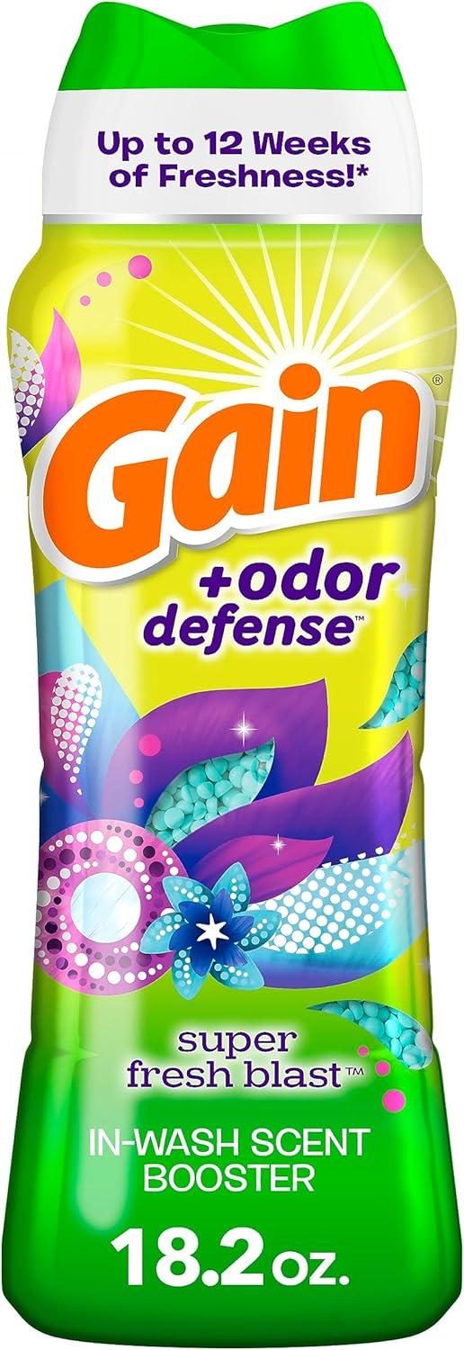 imageGain Odor Defense InWash Scent Booster Super Fresh Blast Scent 182 oz HE CompatibleSuper Fresh Blast