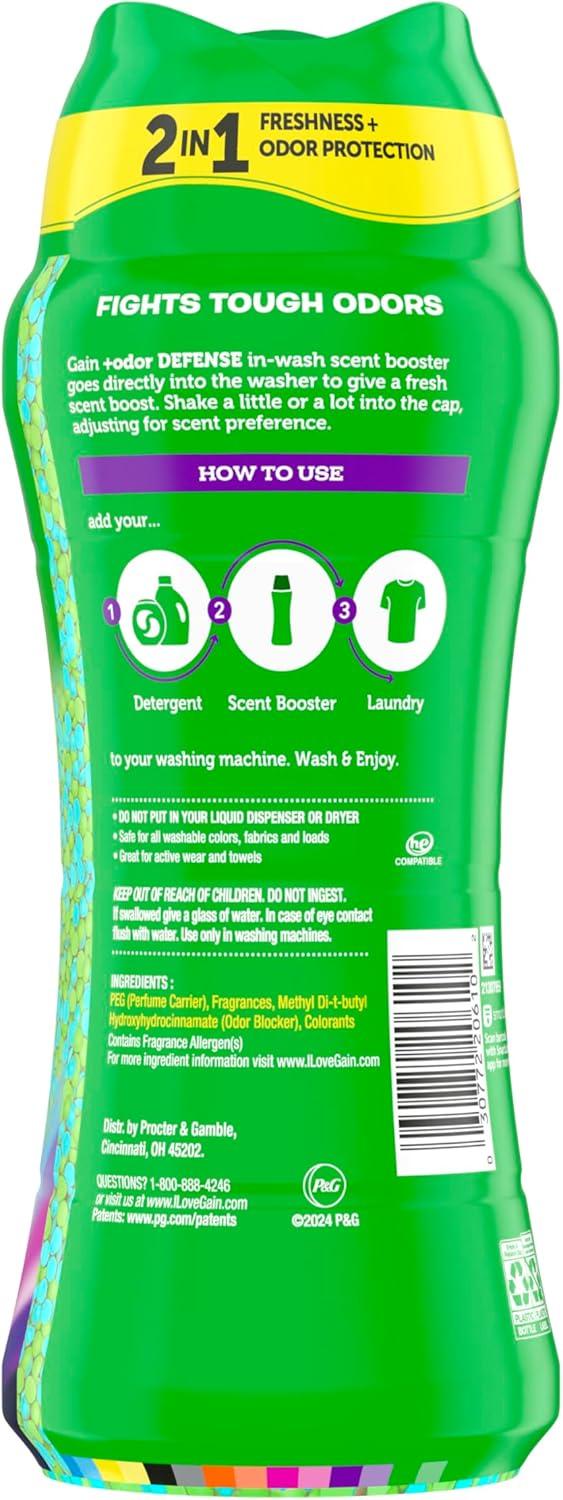 imageGain Odor Defense InWash Scent Booster Super Fresh Blast Scent 182 oz HE CompatibleSuper Fresh Blast