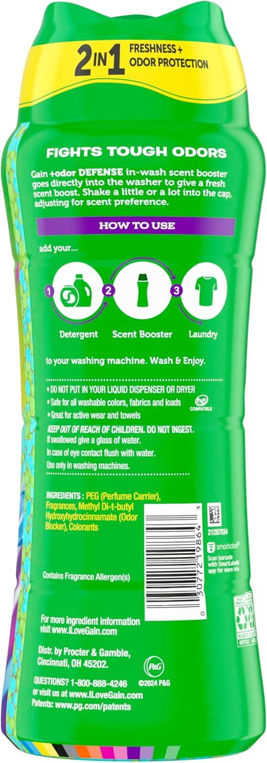 imageGain Odor Defense InWash Scent Booster Super Fresh Blast Scent 182 oz HE CompatibleSuper Fresh Blast