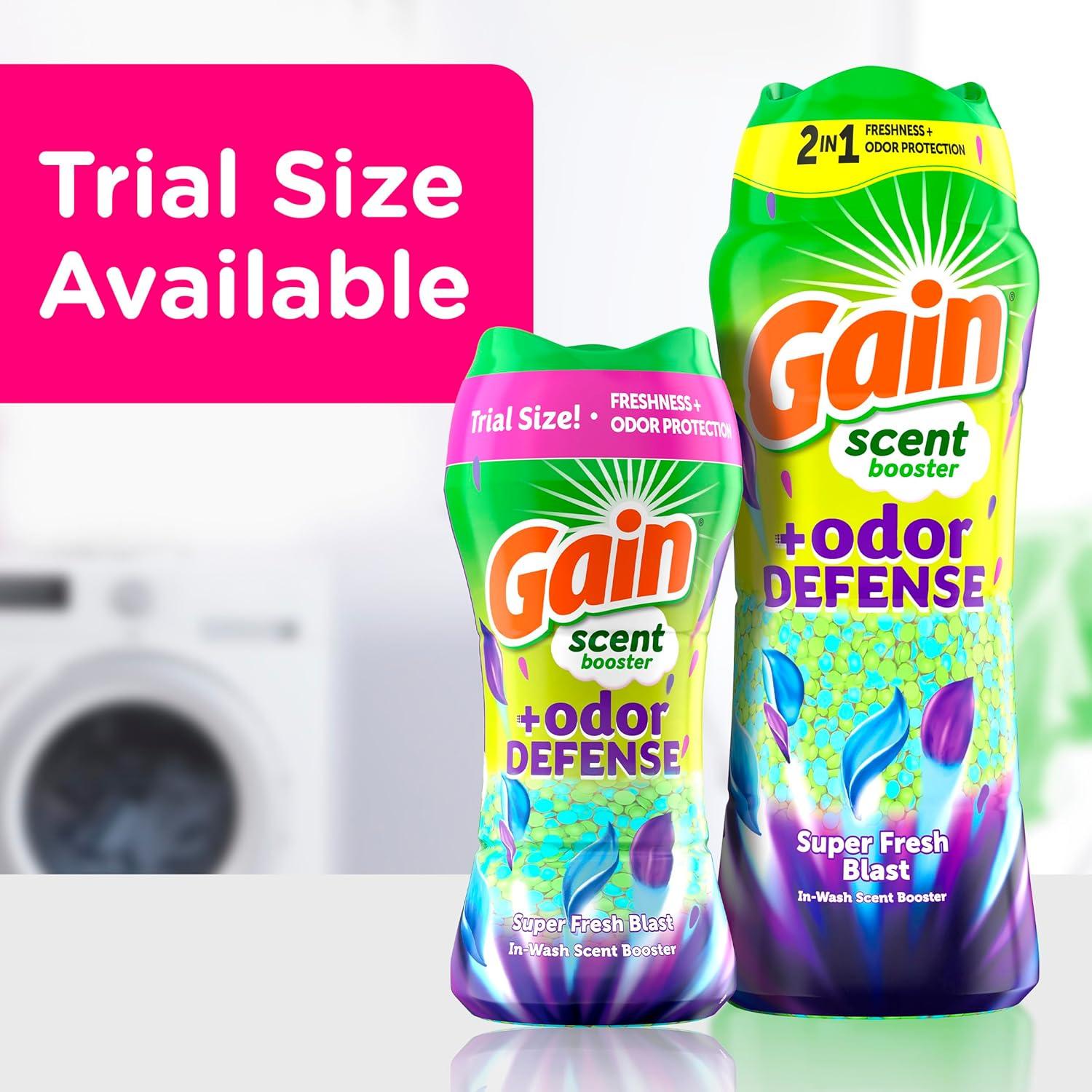 imageGain Odor Defense InWash Scent Booster Super Fresh Blast Scent 182 oz HE CompatibleSuper Fresh Blast