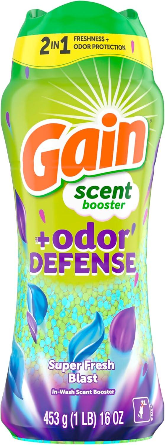 imageGain Odor Defense InWash Scent Booster Super Fresh Blast Scent 182 oz HE CompatibleSuper Fresh Blast