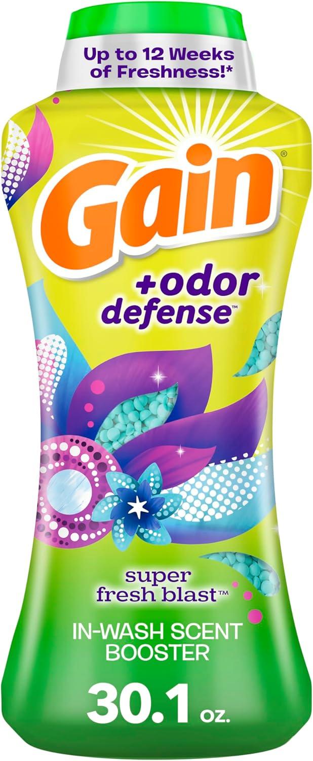 imageGain Odor Defense InWash Scent Booster Super Fresh Blast Scent 182 oz HE CompatibleSuper Fresh Blast