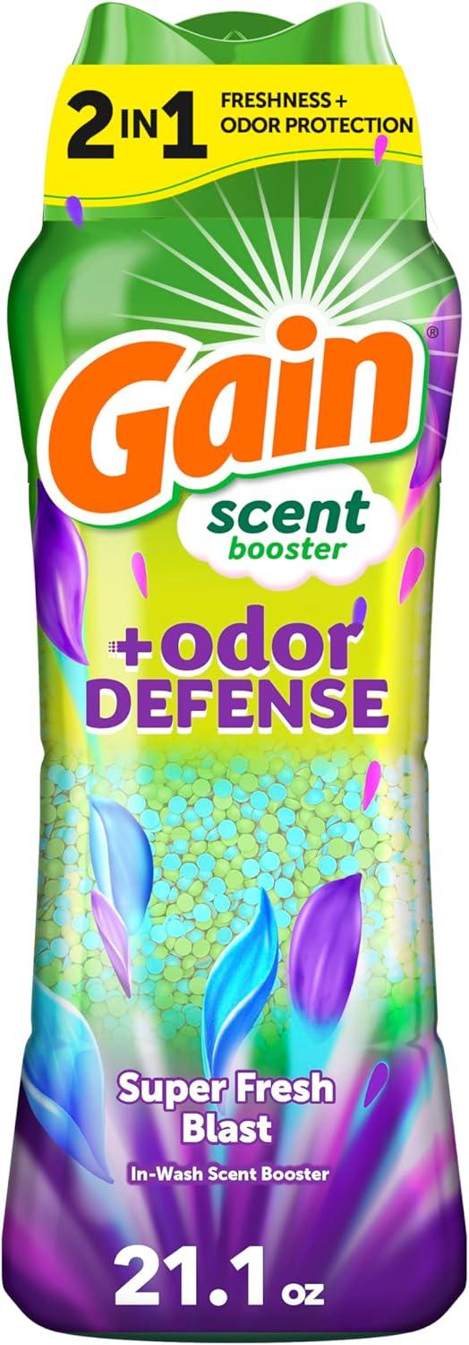 imageGain Odor Defense InWash Scent Booster Super Fresh Blast Scent 182 oz HE CompatibleSuper Fresh Blast