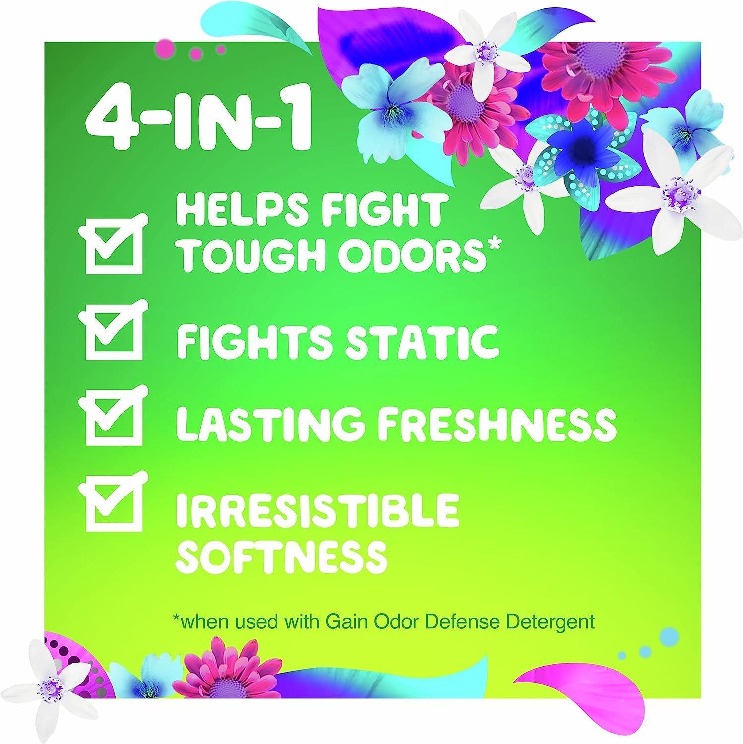 imageGain Dryer Sheets Plus Odor Defense Super Fresh Blast Scent 120 Count Helps fight static and odor laundry sheetsSuper Fresh Blast