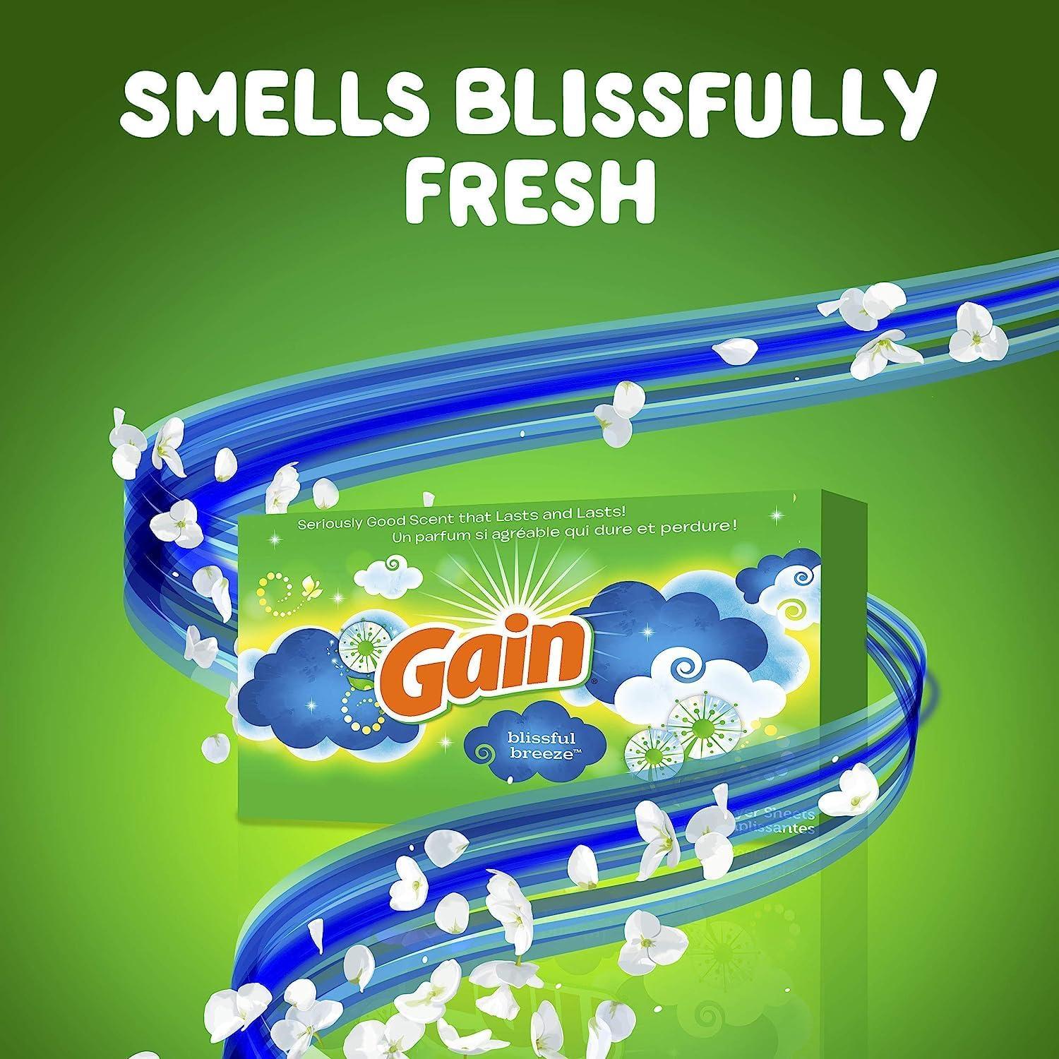 imageGain Fabric Softener Dryer Sheets Original 120 CountBlissful Breeze