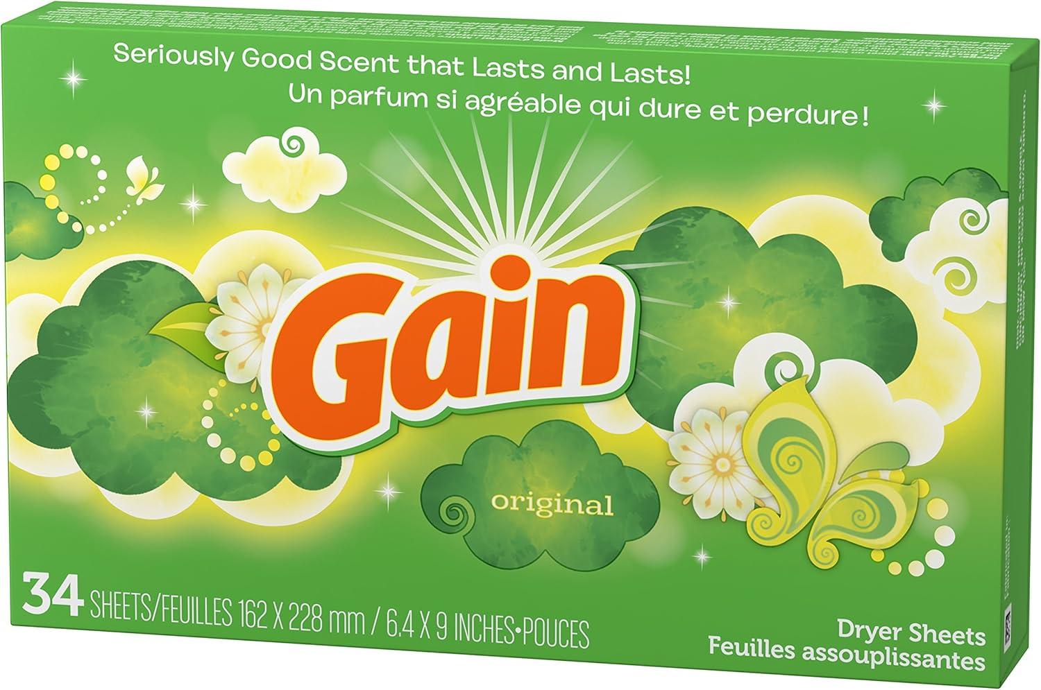 imageGain Fabric Softener Dryer Sheets Original 120 CountOriginal