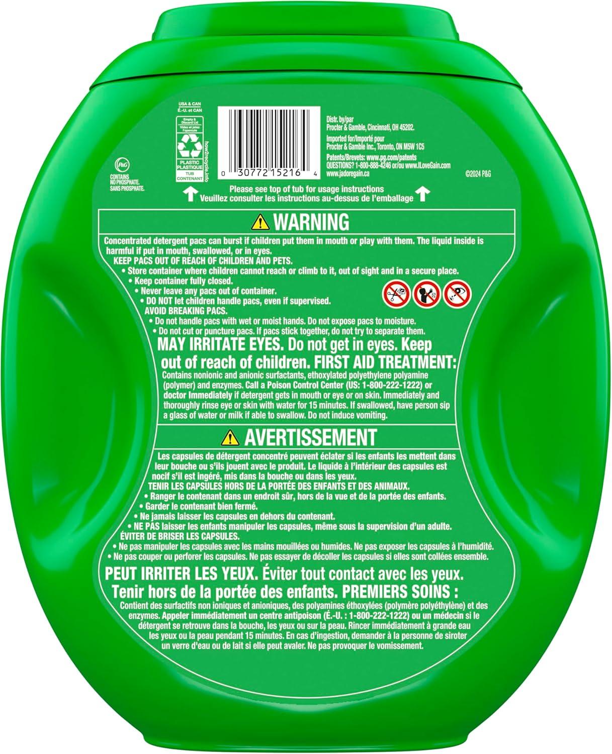imageGain Flings Liquid Washing Detergent Pods Now with Odor Defense Color Guard Waterfall Delight Scent 4In1 liquid laundry detergent pacs clean amp fresh 76 Count Packaging May VaryWaterfall Delight