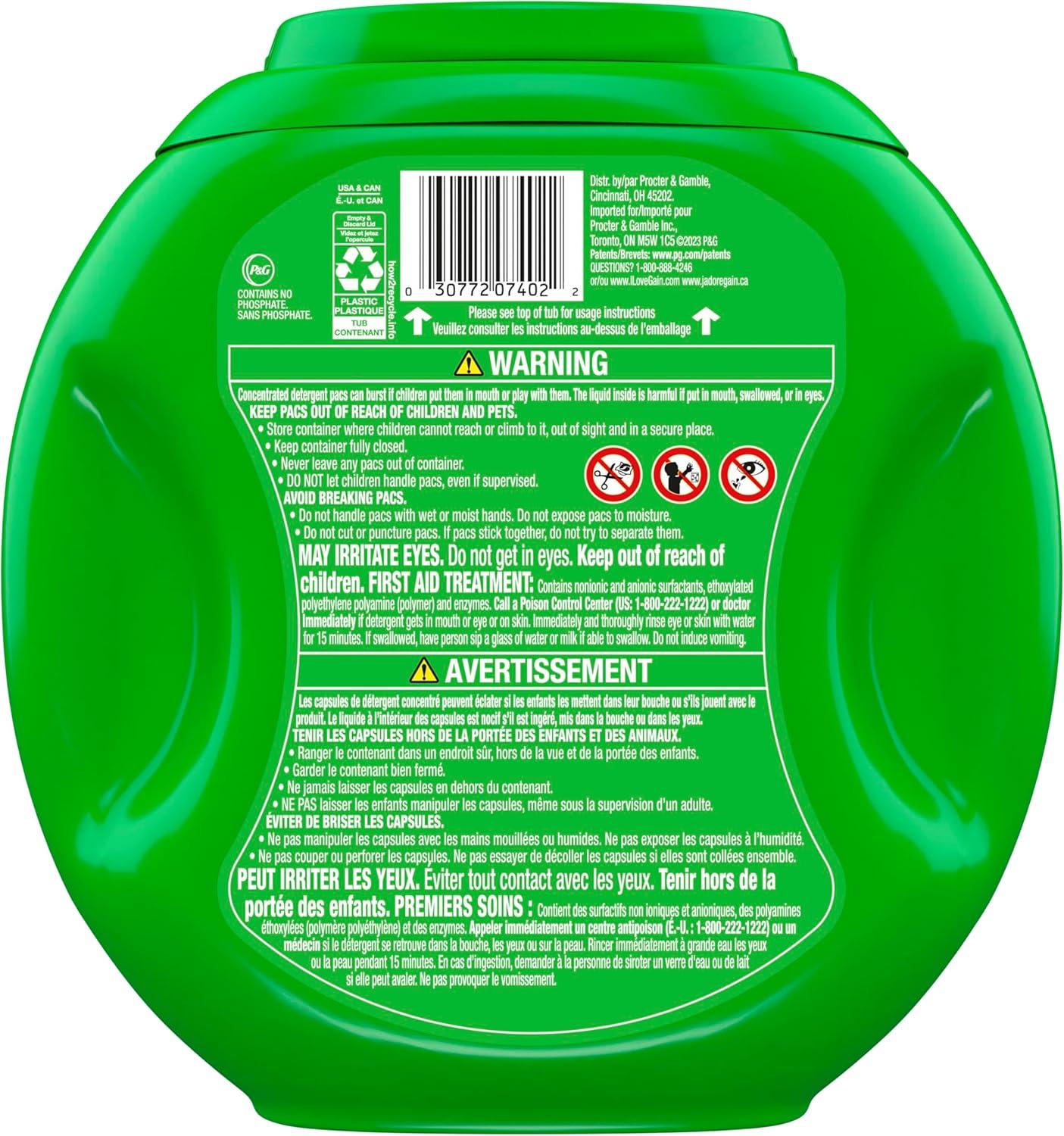 imageGain Flings Liquid Washing Detergent Pods Now with Odor Defense Color Guard Waterfall Delight Scent 4In1 liquid laundry detergent pacs clean amp fresh 76 Count Packaging May VaryWaterfall Delight