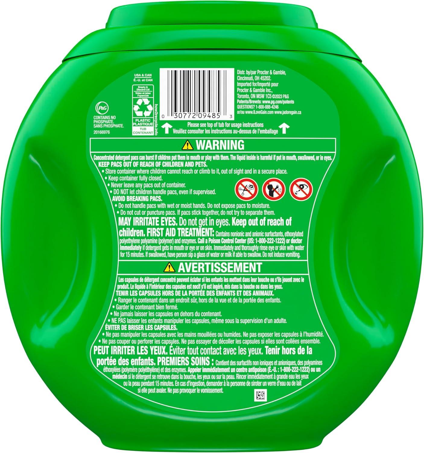 imageGain Flings Liquid Washing Detergent Pods with Odor Defense Color Guard Moonlight Breeze Scent 4in1 Liquid Laundry Detergent Pacs Clean amp Fresh 42 Count Packaging May VaryMoonlight Breeze