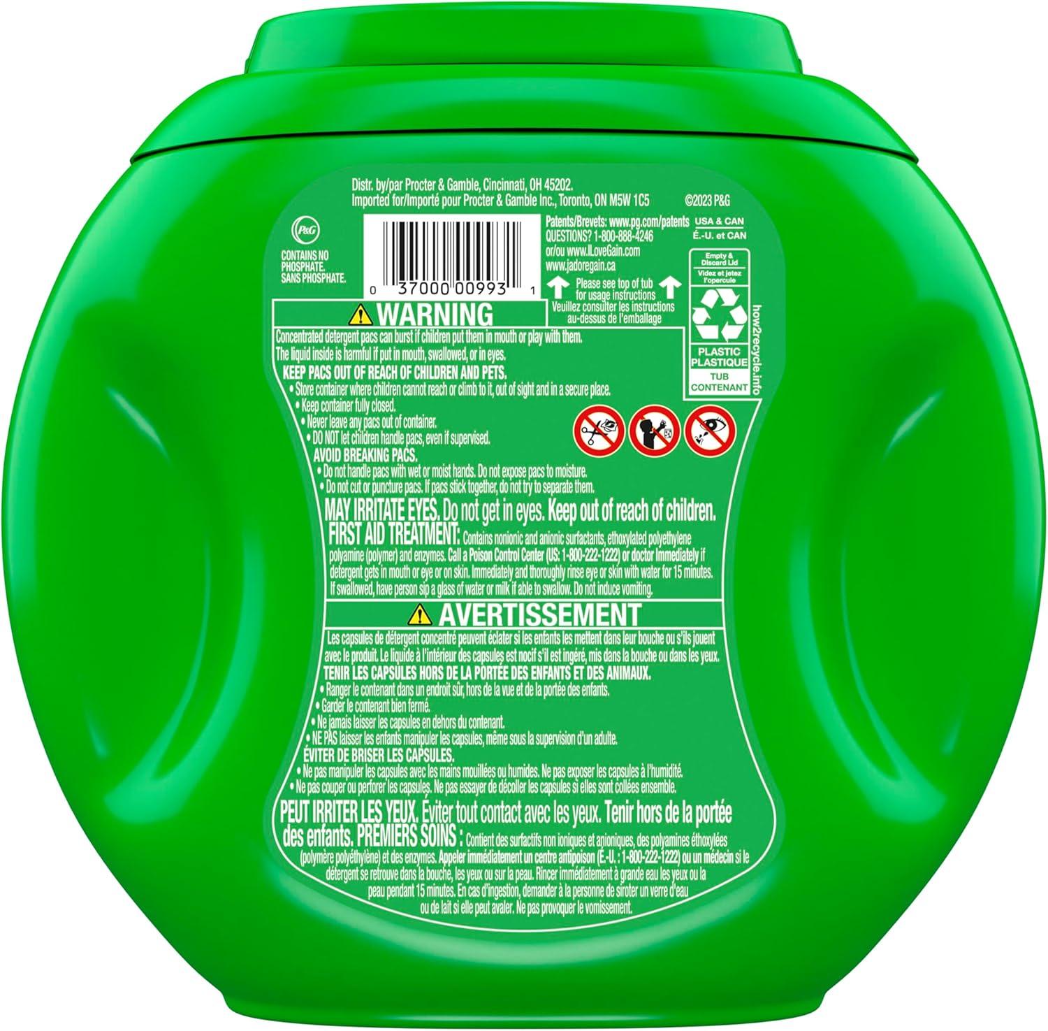 imageGain Flings Liquid Washing Detergent Pods with Odor Defense Color Guard Moonlight Breeze Scent 4in1 Liquid Laundry Detergent Pacs Clean amp Fresh 42 Count Packaging May VaryMoonlight Breeze