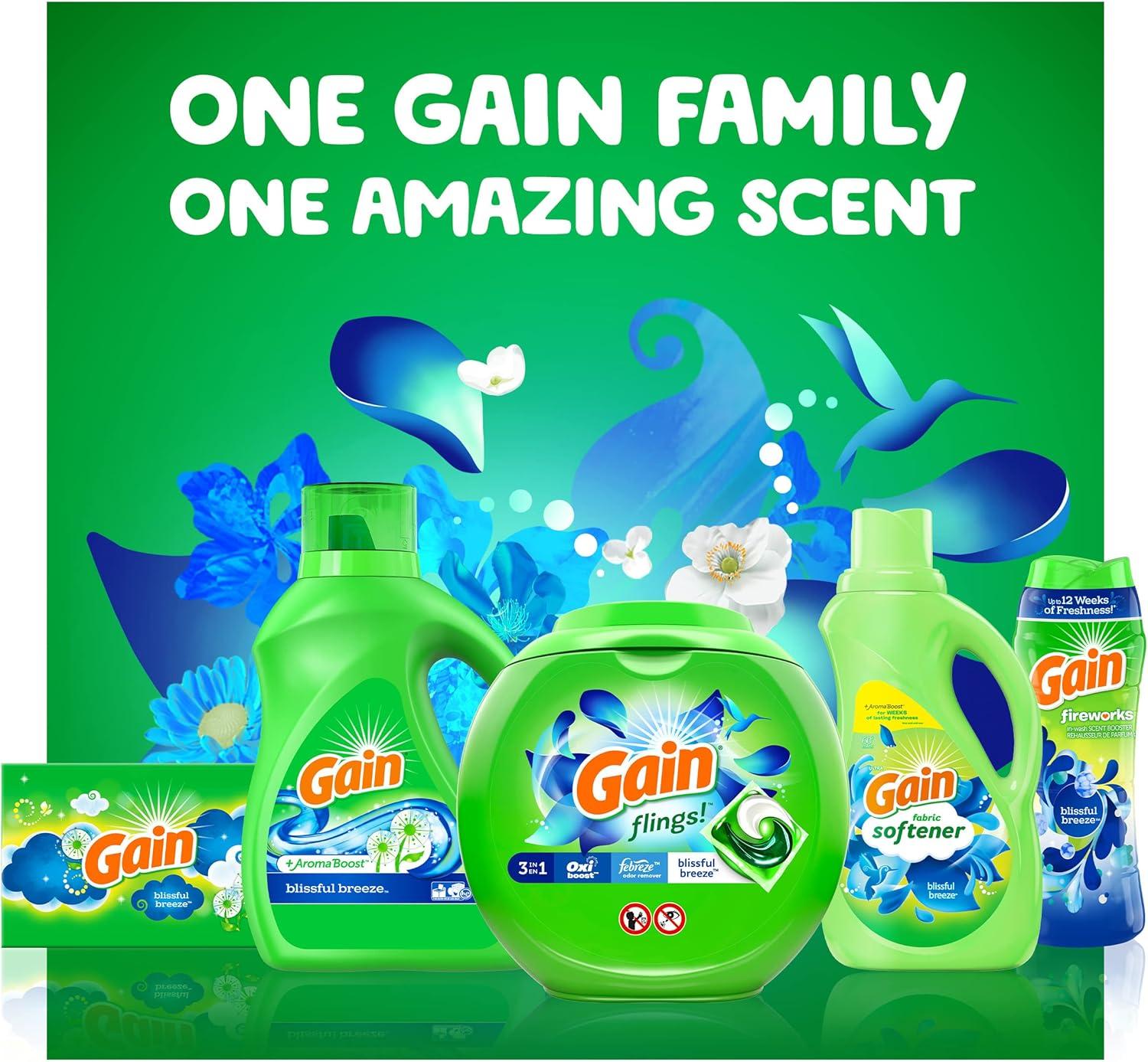imageGain InWash Laundry Scent Booster Blissful Breeze Scent 240 OZ Fresh Extender Odor Protection182 Ounce Pack of 1