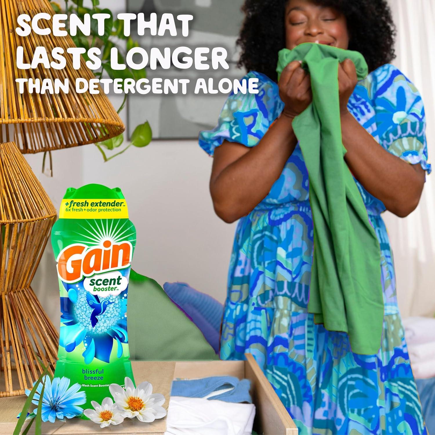 imageGain InWash Laundry Scent Booster Blissful Breeze Scent 240 OZ Fresh Extender Odor Protection24 Ounce Pack of 1