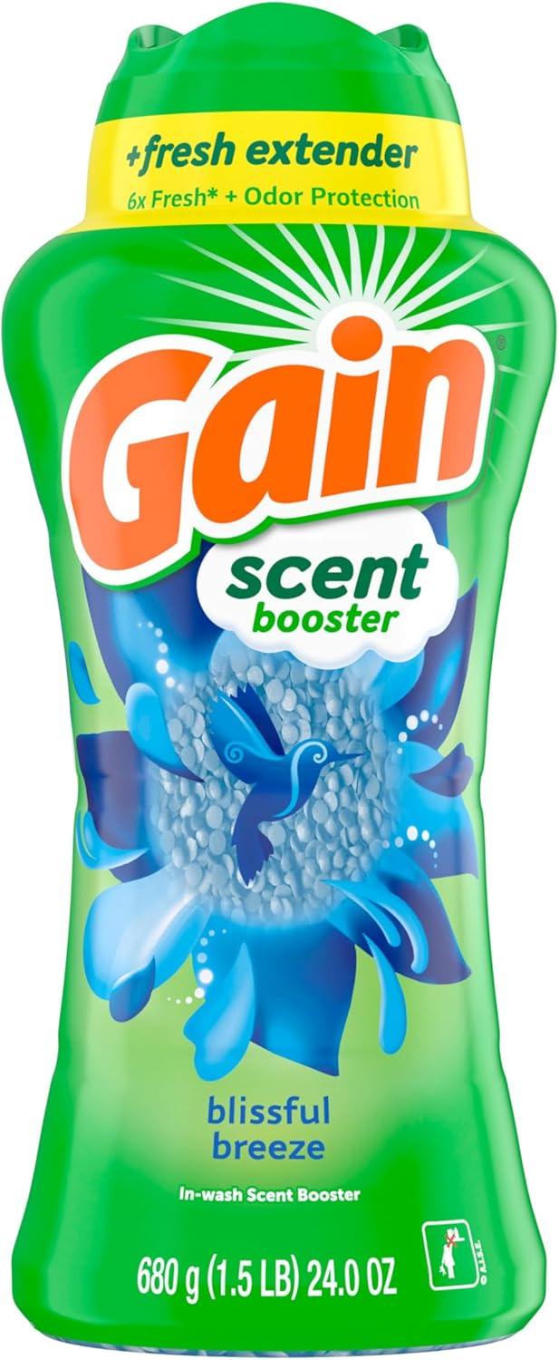 imageGain InWash Laundry Scent Booster Blissful Breeze Scent 240 OZ Fresh Extender Odor Protection24 Ounce Pack of 1