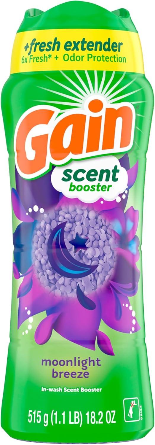imageGain InWash Laundry Scent Booster Moonlight Breeze Scent 182 OZ Fresh Extender Odor ProtectionMoonlight Breeze