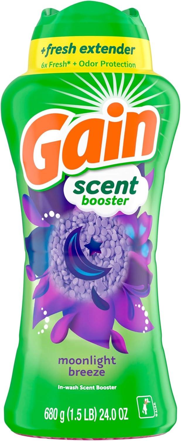 imageGain InWash Laundry Scent Booster Moonlight Breeze Scent 182 OZ Fresh Extender Odor ProtectionMoonlight Breeze