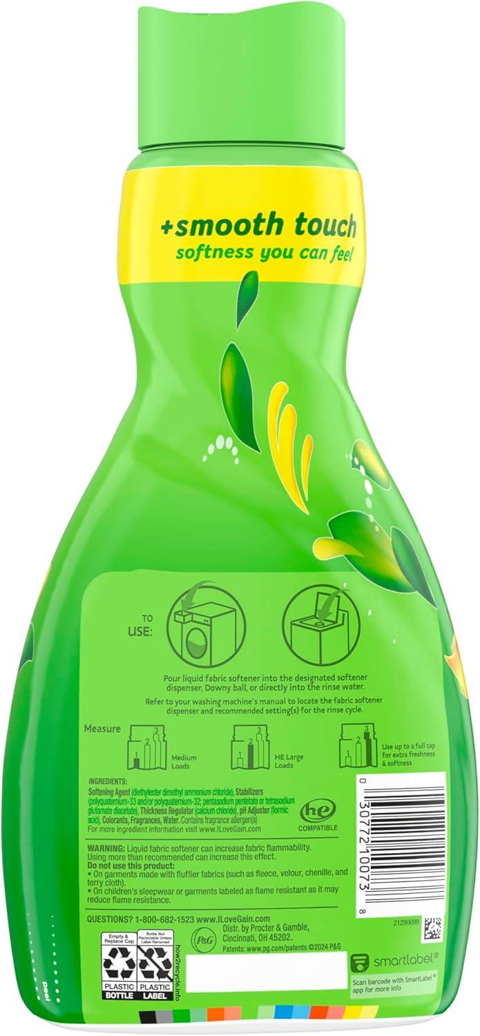imageGain Liquid Fabric Softener Original Scent 140 FL OZ 190 Loads Liquid Fabric Softener For Soft Fresh LaundryOriginal