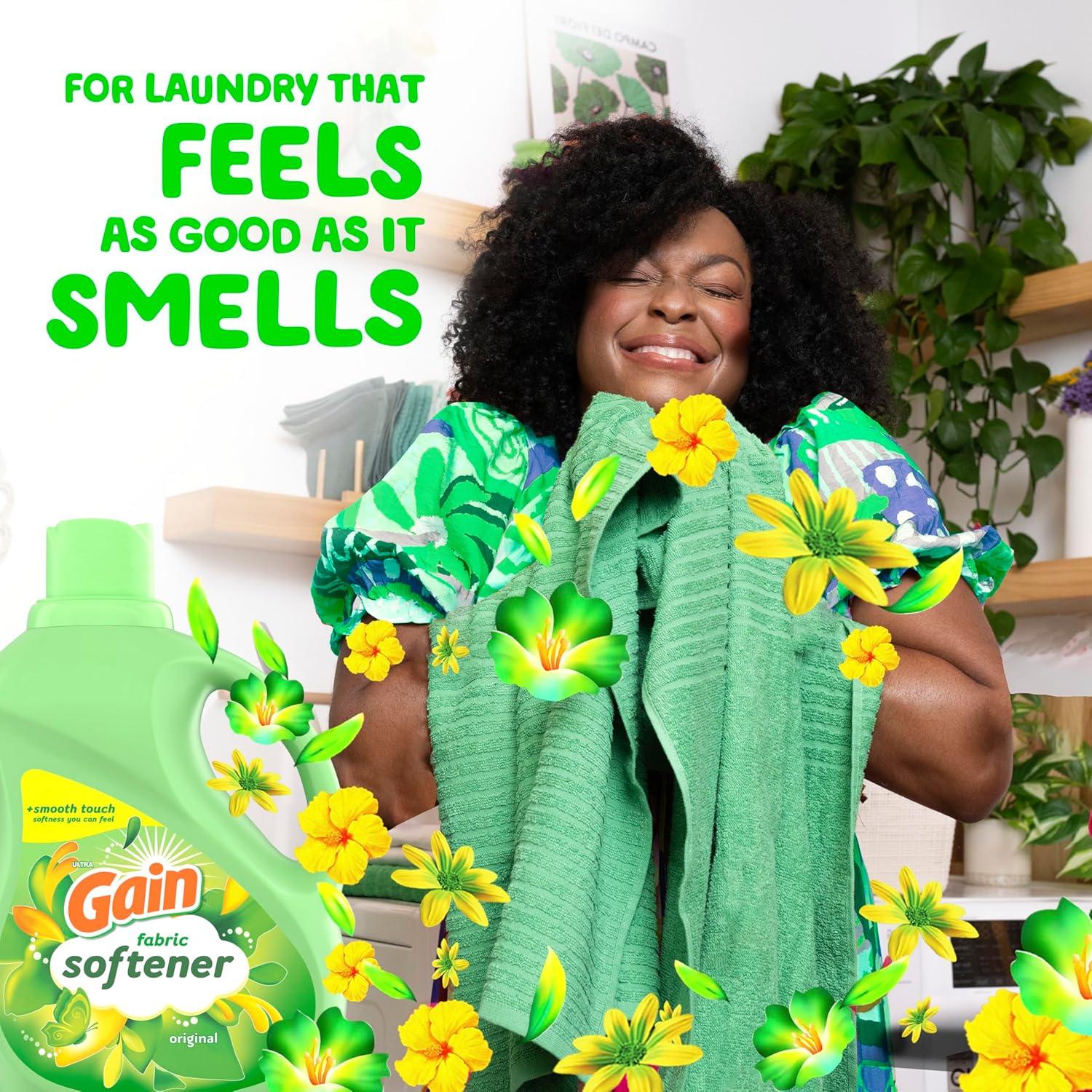 imageGain Liquid Fabric Softener Original Scent 140 FL OZ 190 Loads Liquid Fabric Softener For Soft Fresh LaundryOriginal