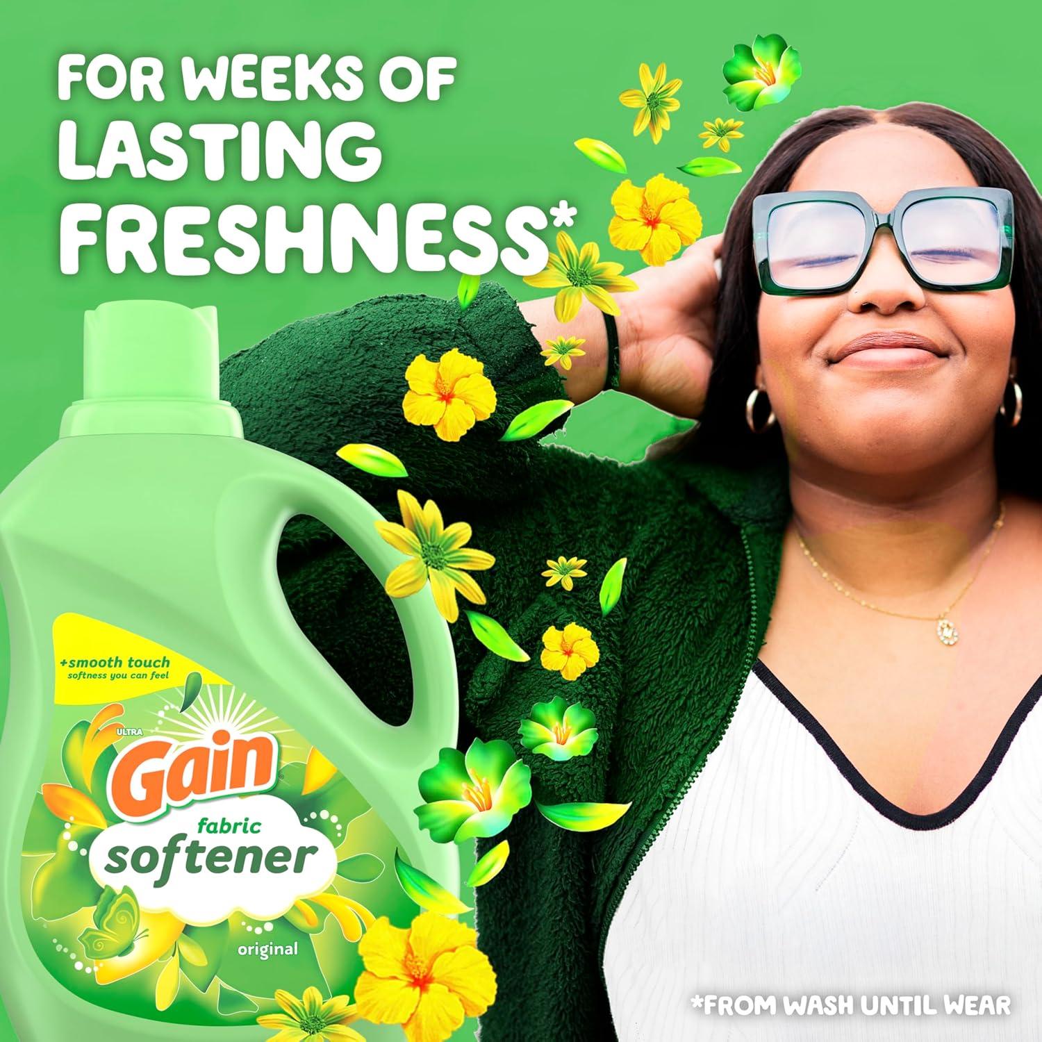imageGain Liquid Fabric Softener Original Scent 140 FL OZ 190 Loads Liquid Fabric Softener For Soft Fresh LaundryOriginal