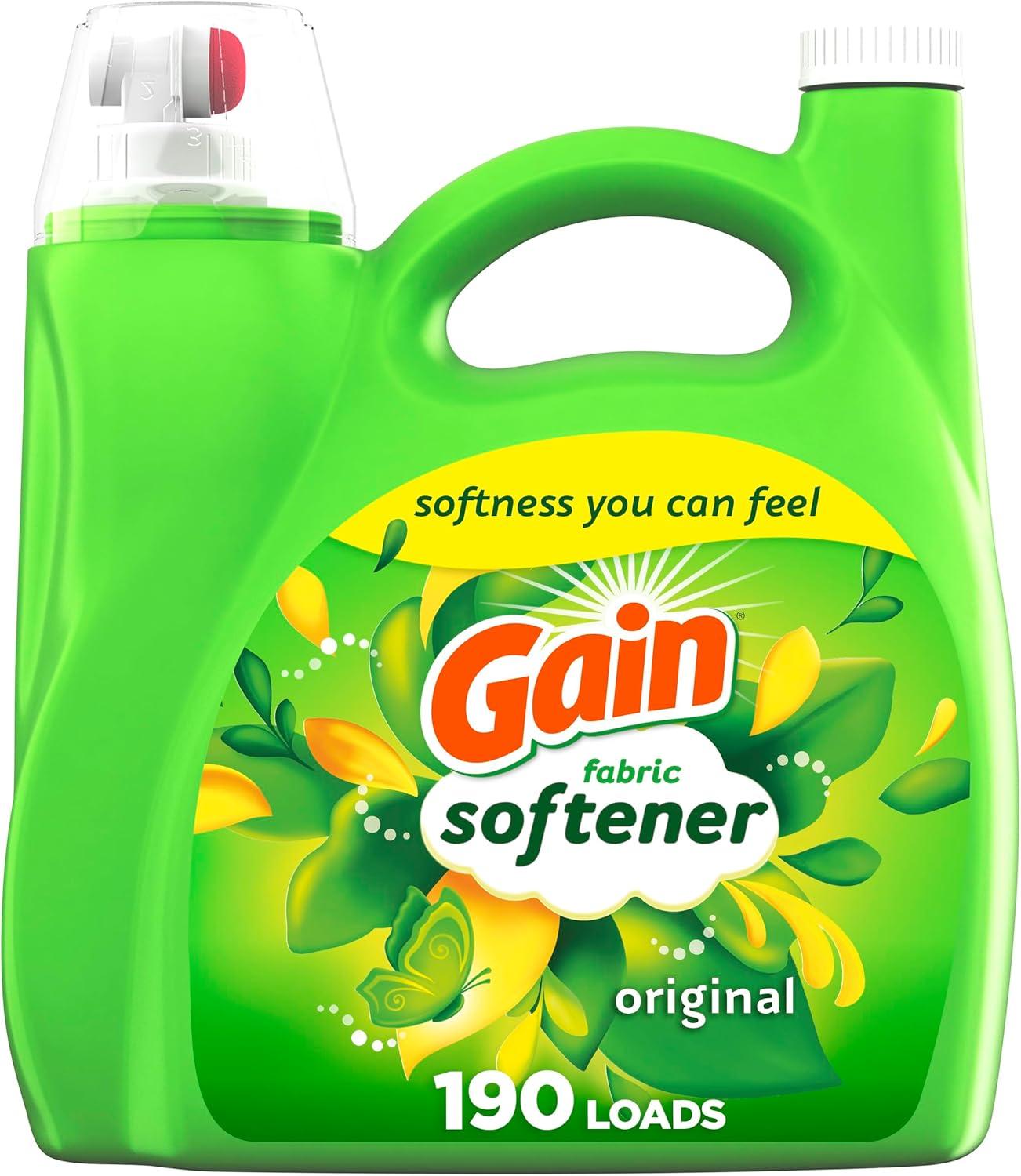 imageGain Liquid Fabric Softener Original Scent 140 FL OZ 190 Loads Liquid Fabric Softener For Soft Fresh LaundryOriginal