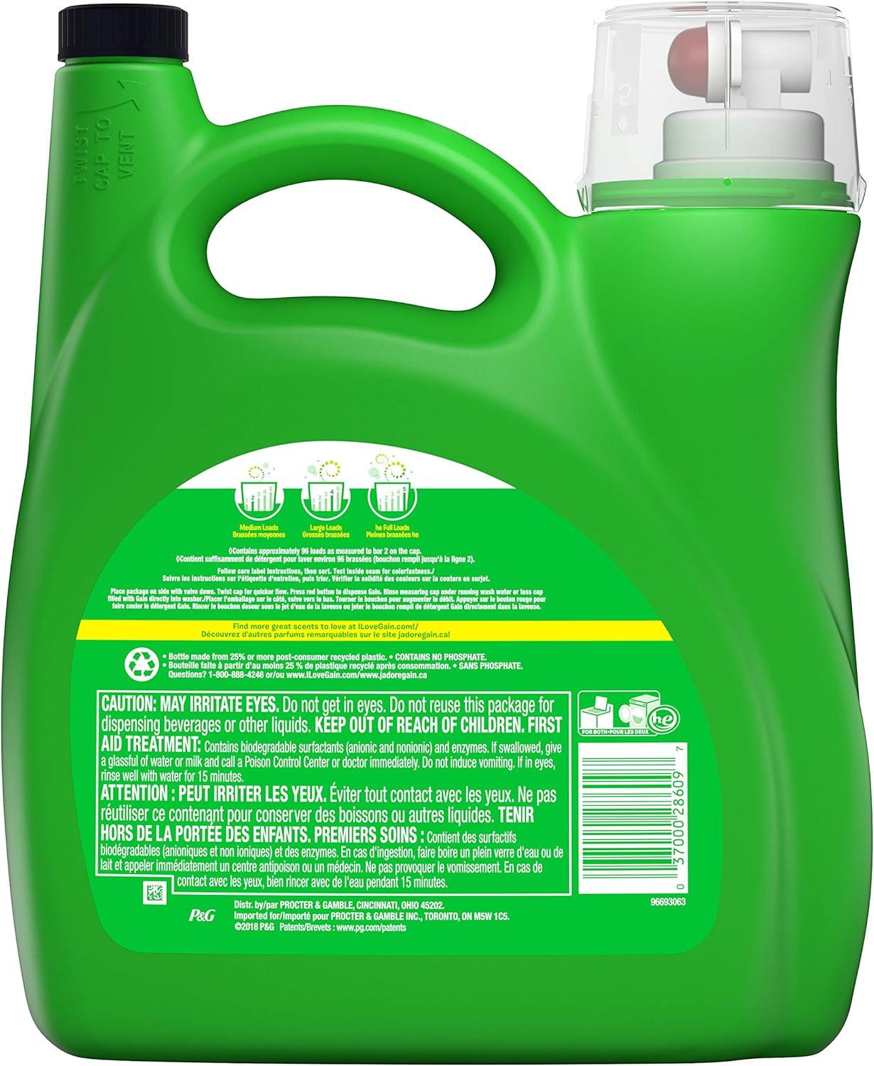 imageGain Liquid Laundry Detergent Lavender Scent 154 fl oz 107 loads HE compatible Laundry Detergent Liquid Soap150 Fl Oz Pack of 1