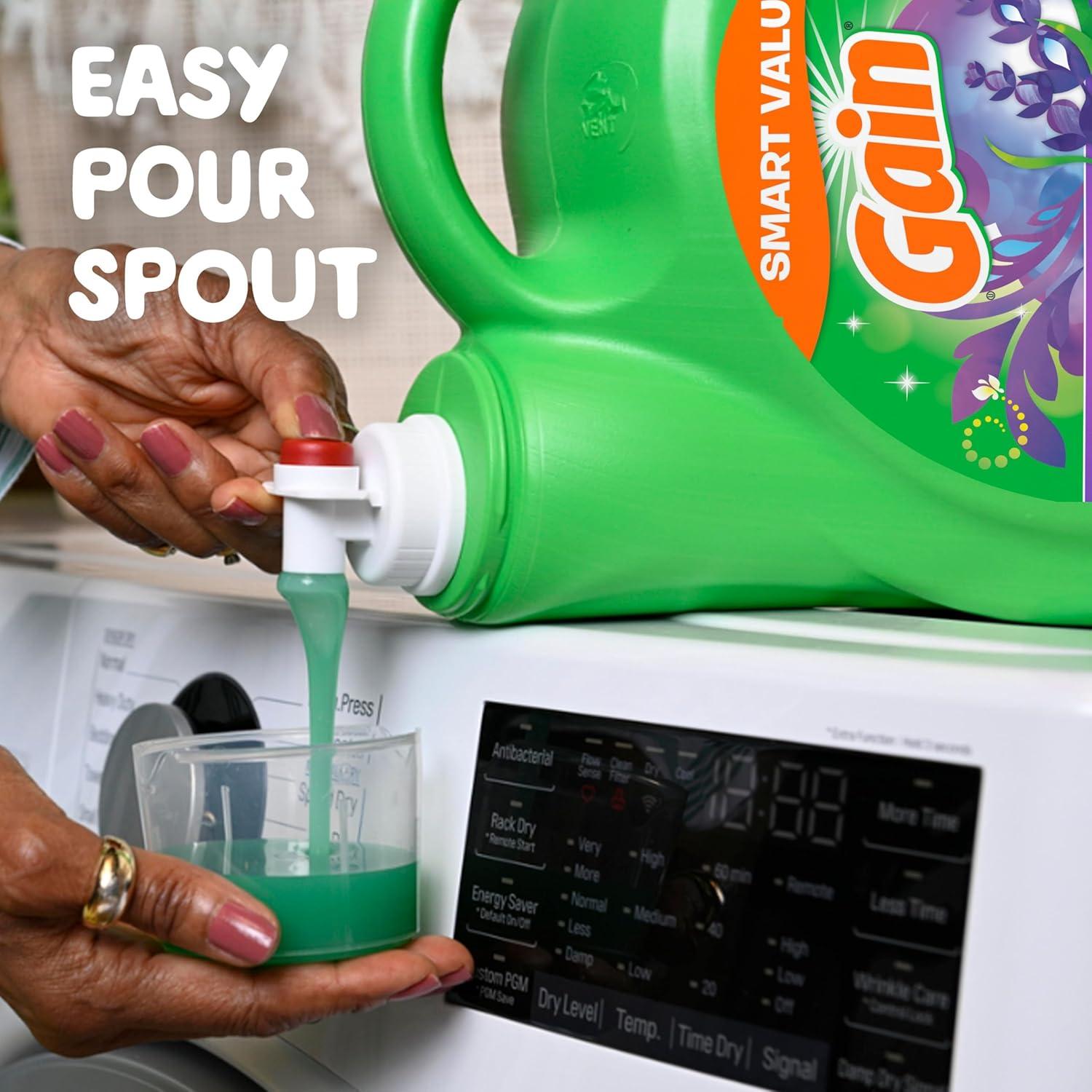 imageGain Liquid Laundry Detergent Lavender Scent 154 fl oz 107 loads HE compatible Laundry Detergent Liquid Soap154 Fl Oz Pack of 1