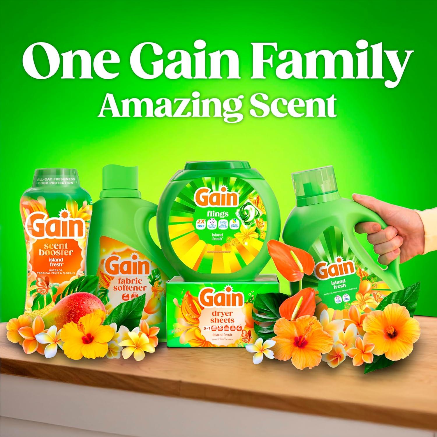 imageGain Liquid Laundry Detergent Now with Odor Defense Island Fresh Scent 132 fl oz 100 Loads Packaging May Vary