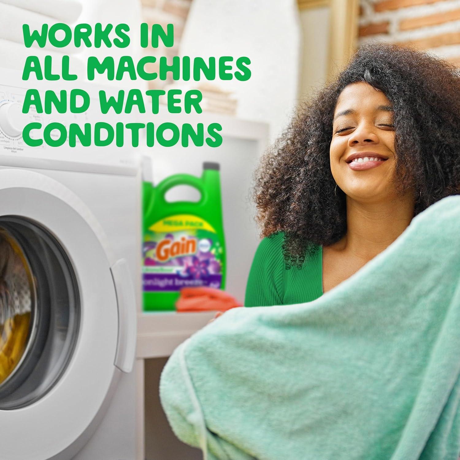 imageGain Liquid Laundry Detergent Now with Odor Defense Moonlight Breeze Scent 132 fl oz 100 Loads Packaging May VaryMoonlight Breeze