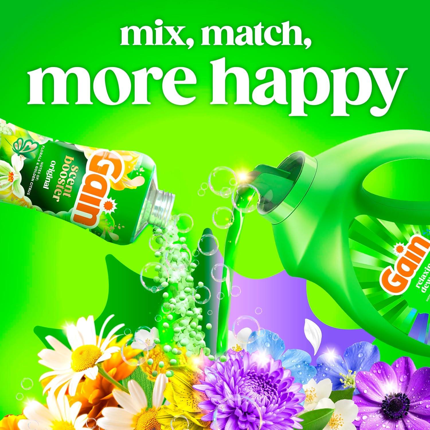 imageGain Liquid Laundry Detergent Now with Odor Defense Relaxing Dewdrop Scent 132 fl oz 100 Loads Packaging May Vary