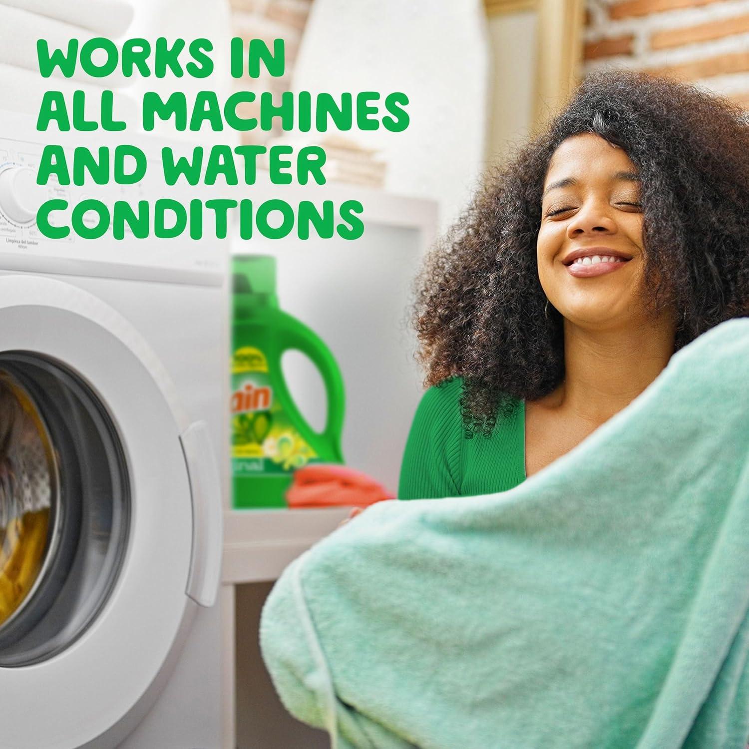 imageGain Liquid Laundry Detergent Original Scent Freshness Odor Fighting High Efficiency Washing Machine Liquid Cleaning Soap 60 fl oz Pack of 2 Packaging May VaryOriginal