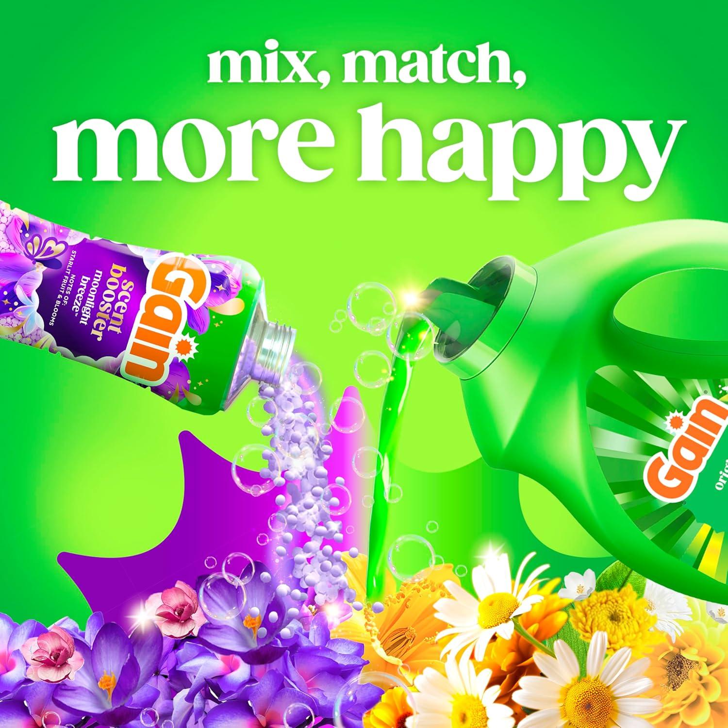 imageGain Liquid Laundry Detergent Original Scent Freshness Odor Fighting High Efficiency Washing Machine Liquid Cleaning Soap 60 fl oz Pack of 2 Packaging May VaryOriginal