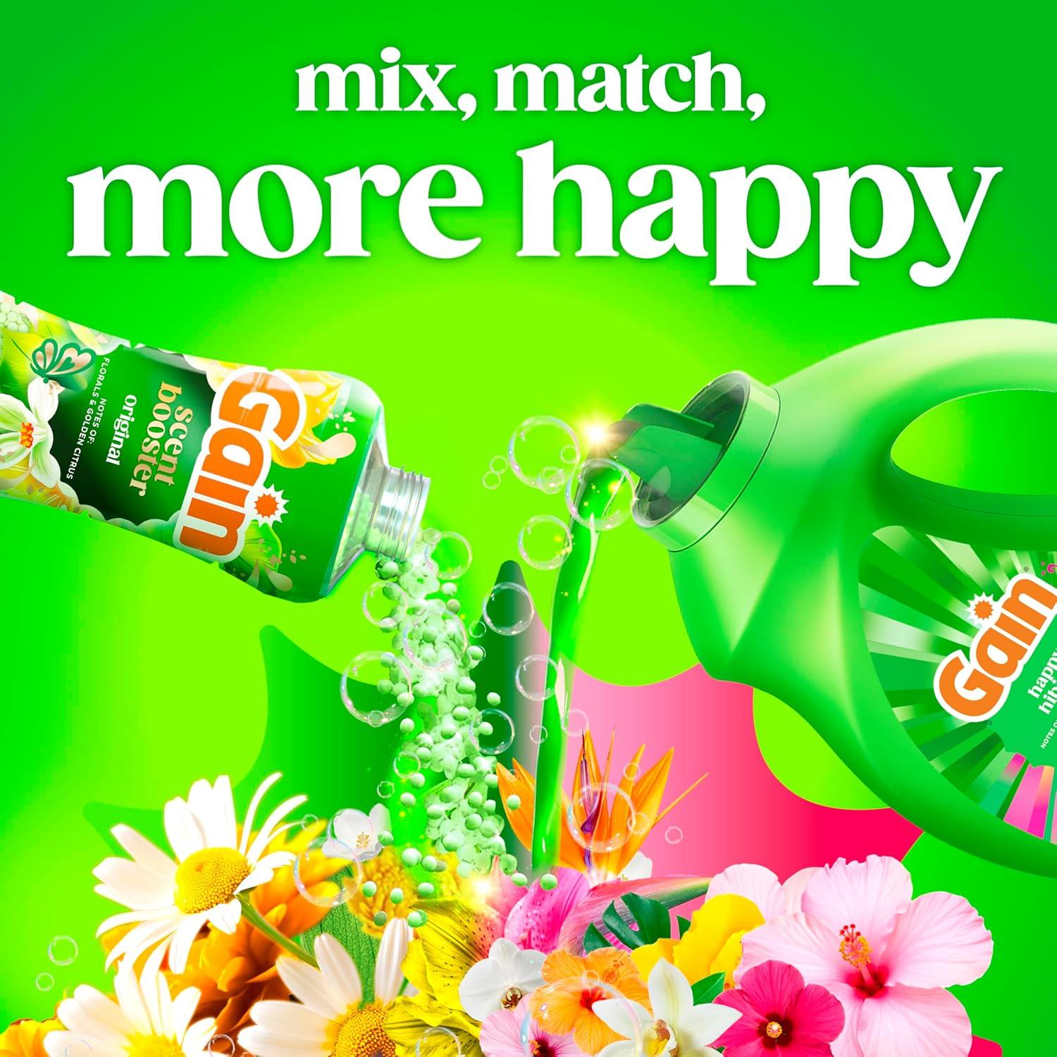 imageGain Liquid Laundry Detergent with Odor Defense All Day Freshness Happy Hibiscus Scent 132 fl oz 100 Loads Packaging May Vary