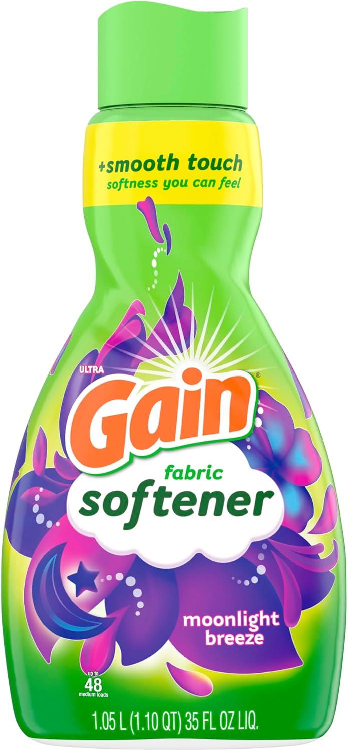 imageGain Moonlight Breeze Fabric Softener 140 FL OZ 190 Load Smooth Touch Laundry Conditioner LiquidMoonlight Breeze