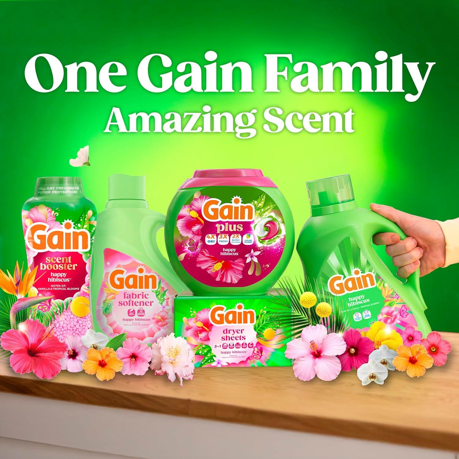 imageGain Plus Flings Liquid Washing Detergent Pods Gains Best Clean AllInOne Happy Hibiscus Scent Laundry Pacs 45 Count Packaging May VaryHibiscus Hula
