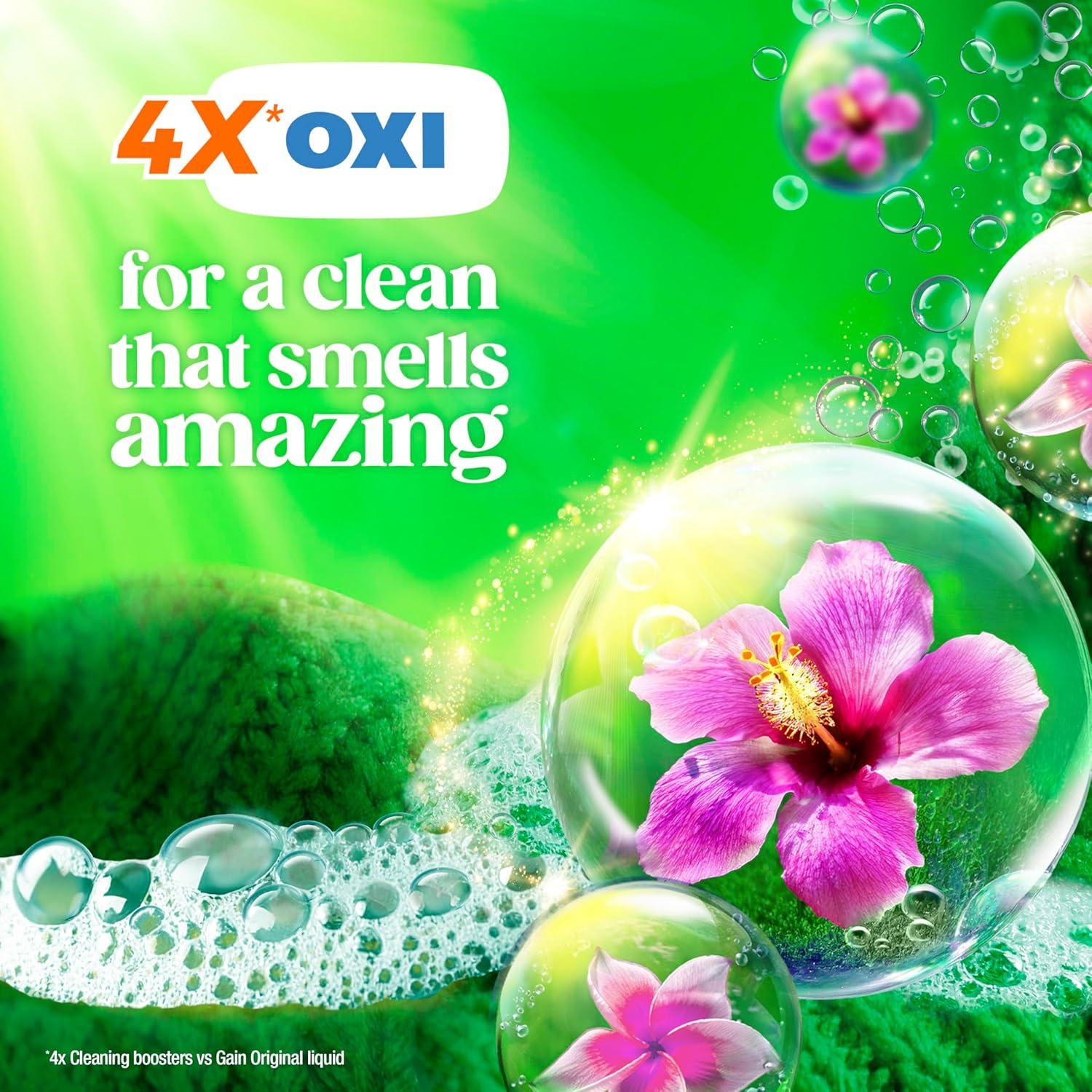 imageGain Plus Flings Liquid Washing Detergent Pods Gains Best Clean AllInOne Happy Hibiscus Scent Laundry Pacs 45 Count Packaging May VaryHibiscus Hula