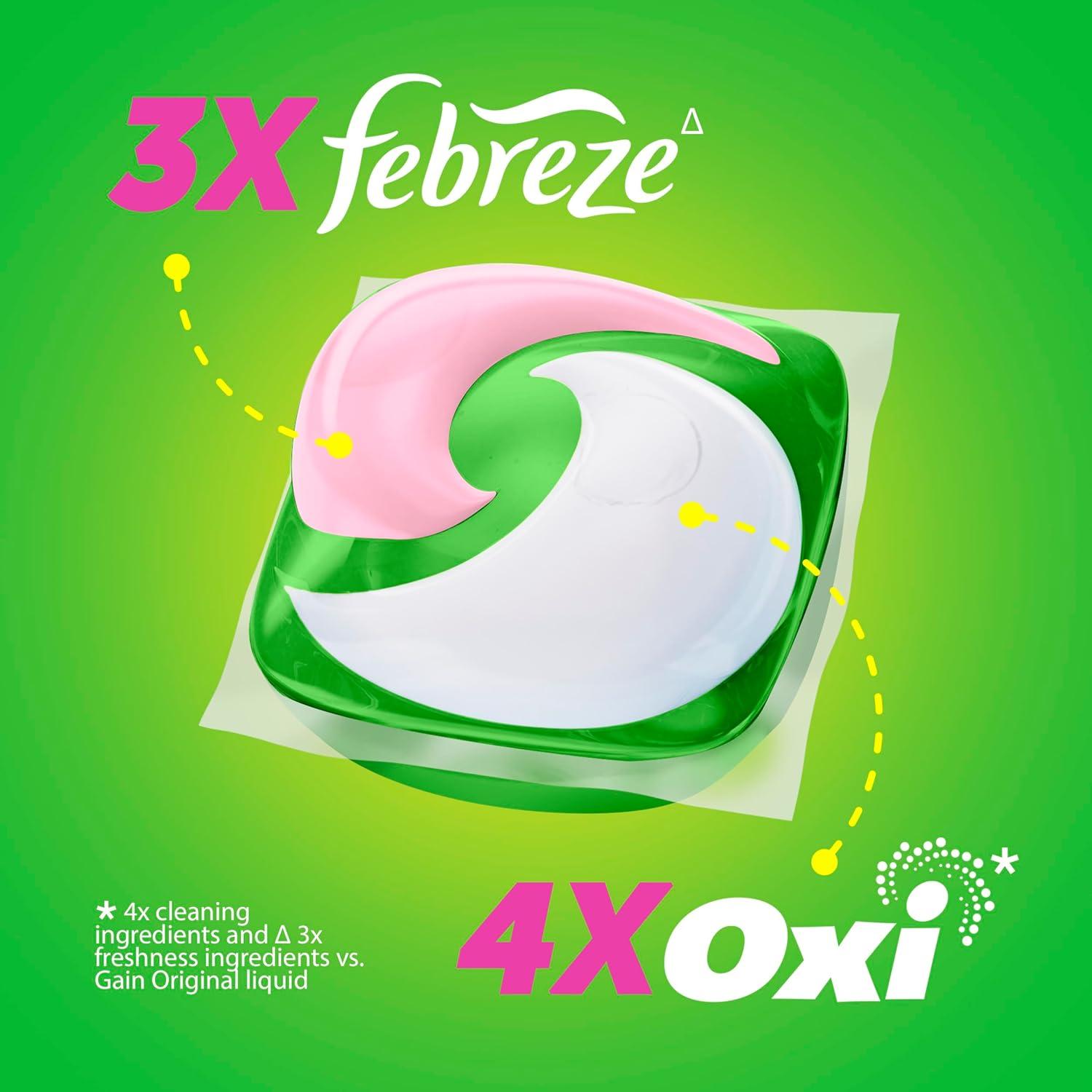 imageGain Plus Flings Liquid Washing Detergent Pods Gains Best Clean AllInOne Happy Hibiscus Scent Laundry Pacs 45 Count Packaging May VaryHibiscus Hula
