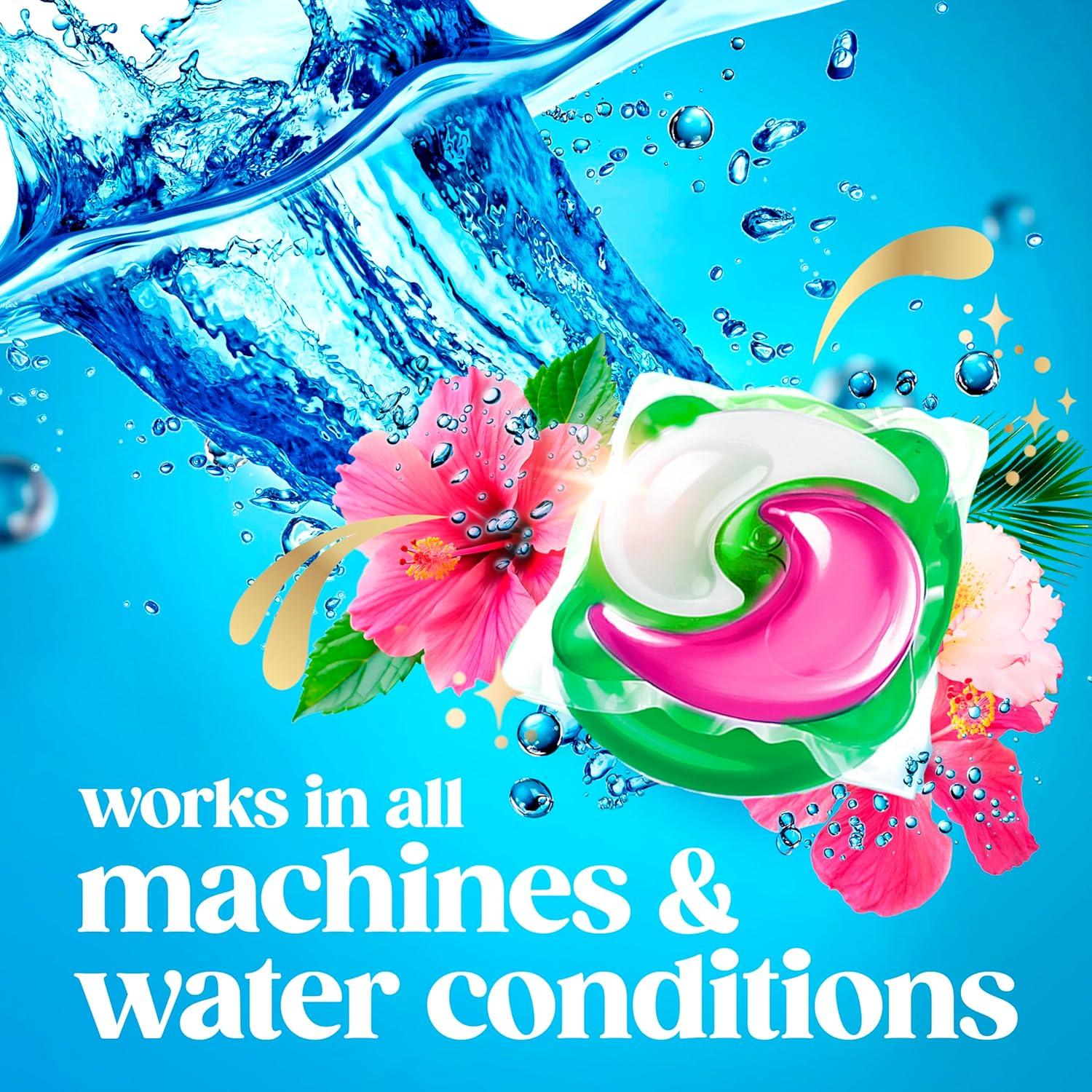 imageGain Plus Flings Liquid Washing Detergent Pods Gains Best Clean AllInOne Happy Hibiscus Scent Laundry Pacs 45 Count Packaging May VaryHibiscus Hula
