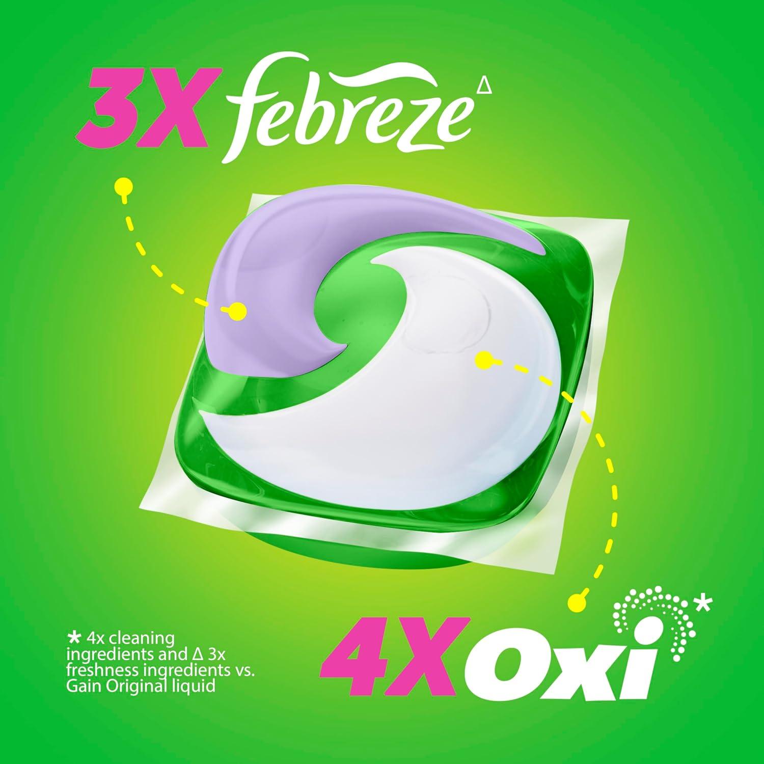 imageGain Super Flings Laundry Detergent Pacs 45 Count Dewdrop Dream scent clean and fresh washing detergent laundry soap pacs1 Count Pack of 32