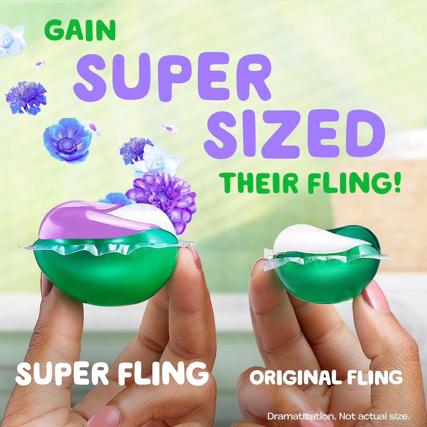 imageGain Super Flings Laundry Detergent Pacs 45 Count Dewdrop Dream scent clean and fresh washing detergent laundry soap pacs1 Count Pack of 32