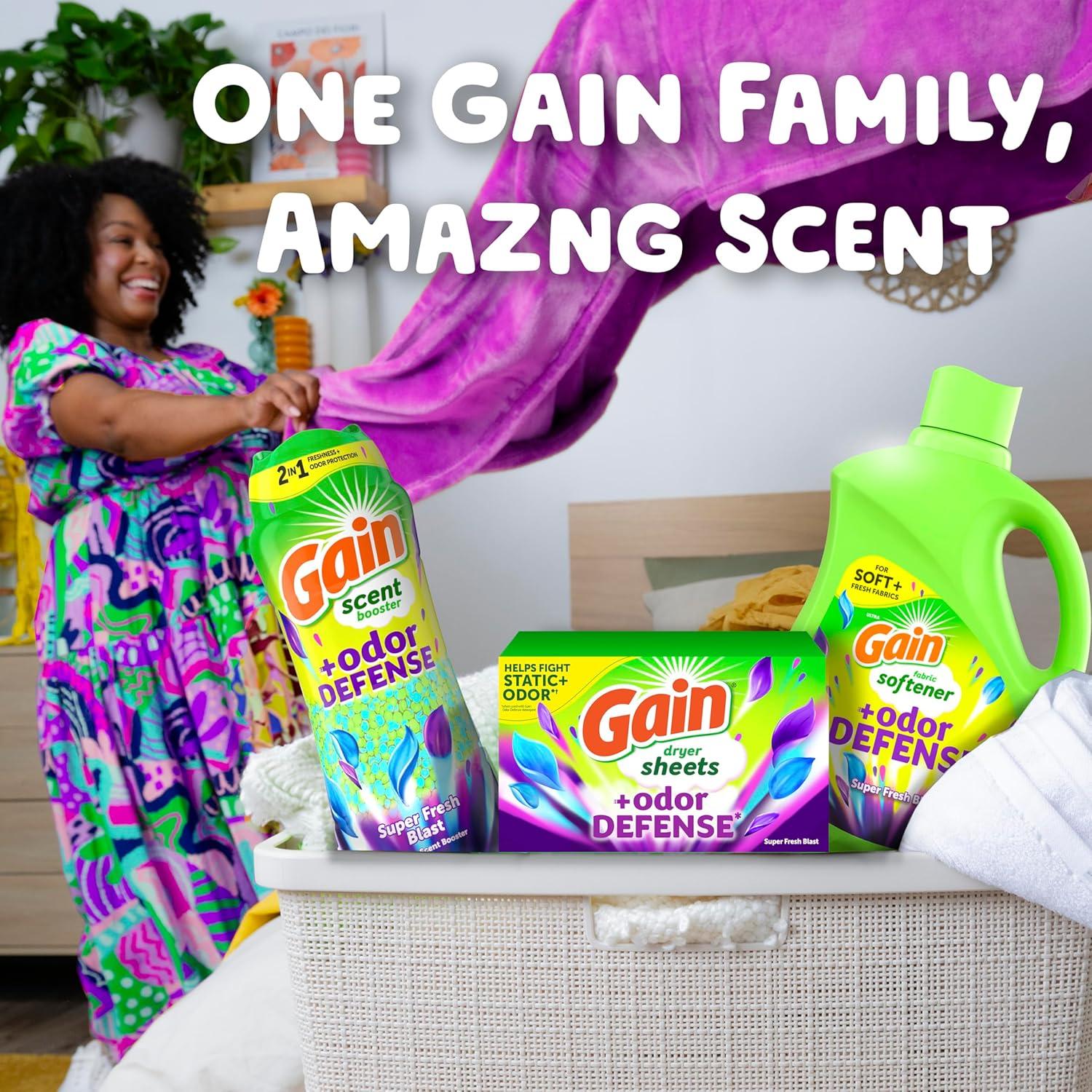 imageGain Super Fresh Blast Liquid Odor Defense Fabric Softener 140 FL OZ 190 Load Softening Laundry Conditioner for 2 in 1 Freshness plus Odor ProtectionSUPER FRESH BLAST