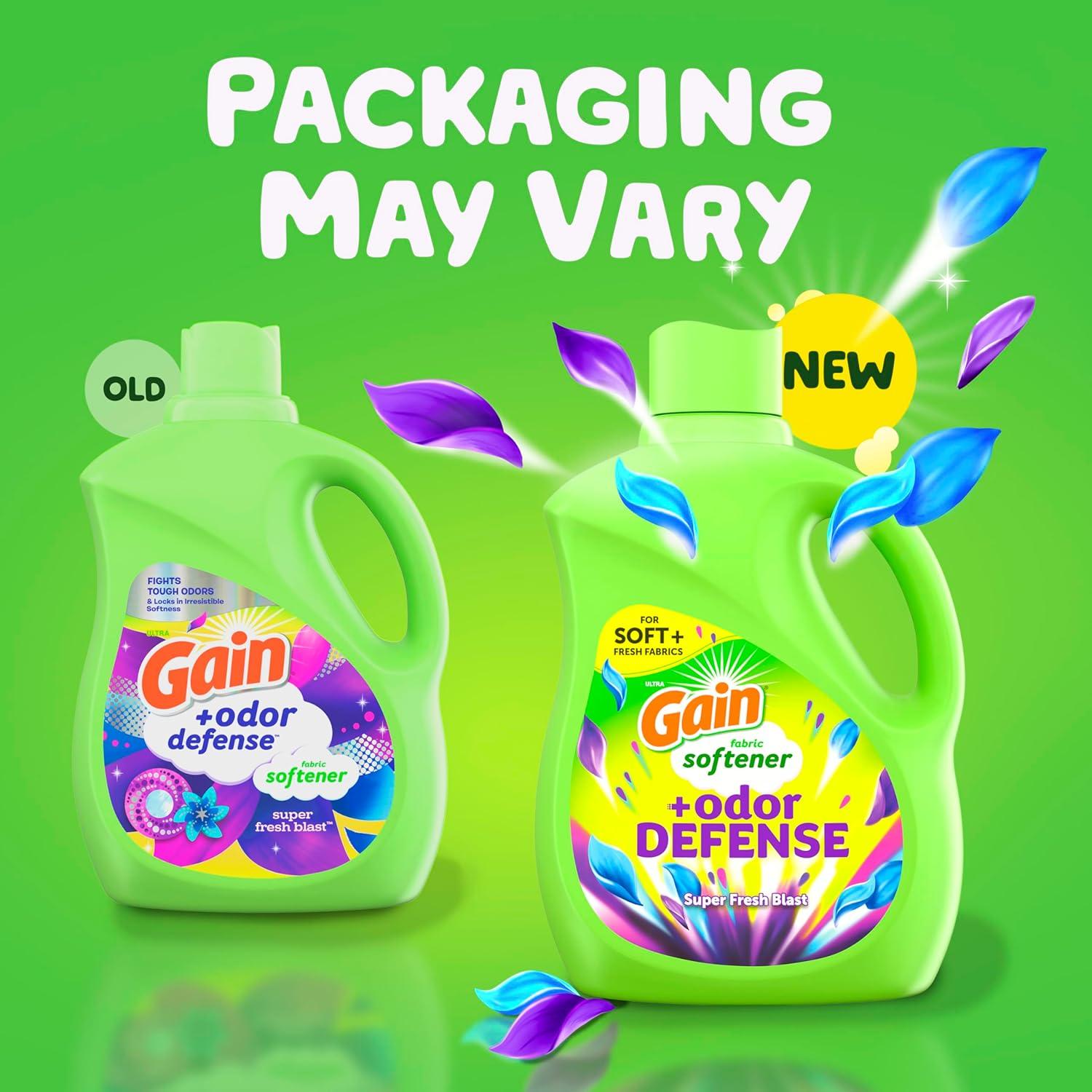 imageGain Super Fresh Blast Liquid Odor Defense Fabric Softener 140 FL OZ 190 Load Softening Laundry Conditioner for 2 in 1 Freshness plus Odor ProtectionSUPER FRESH BLAST