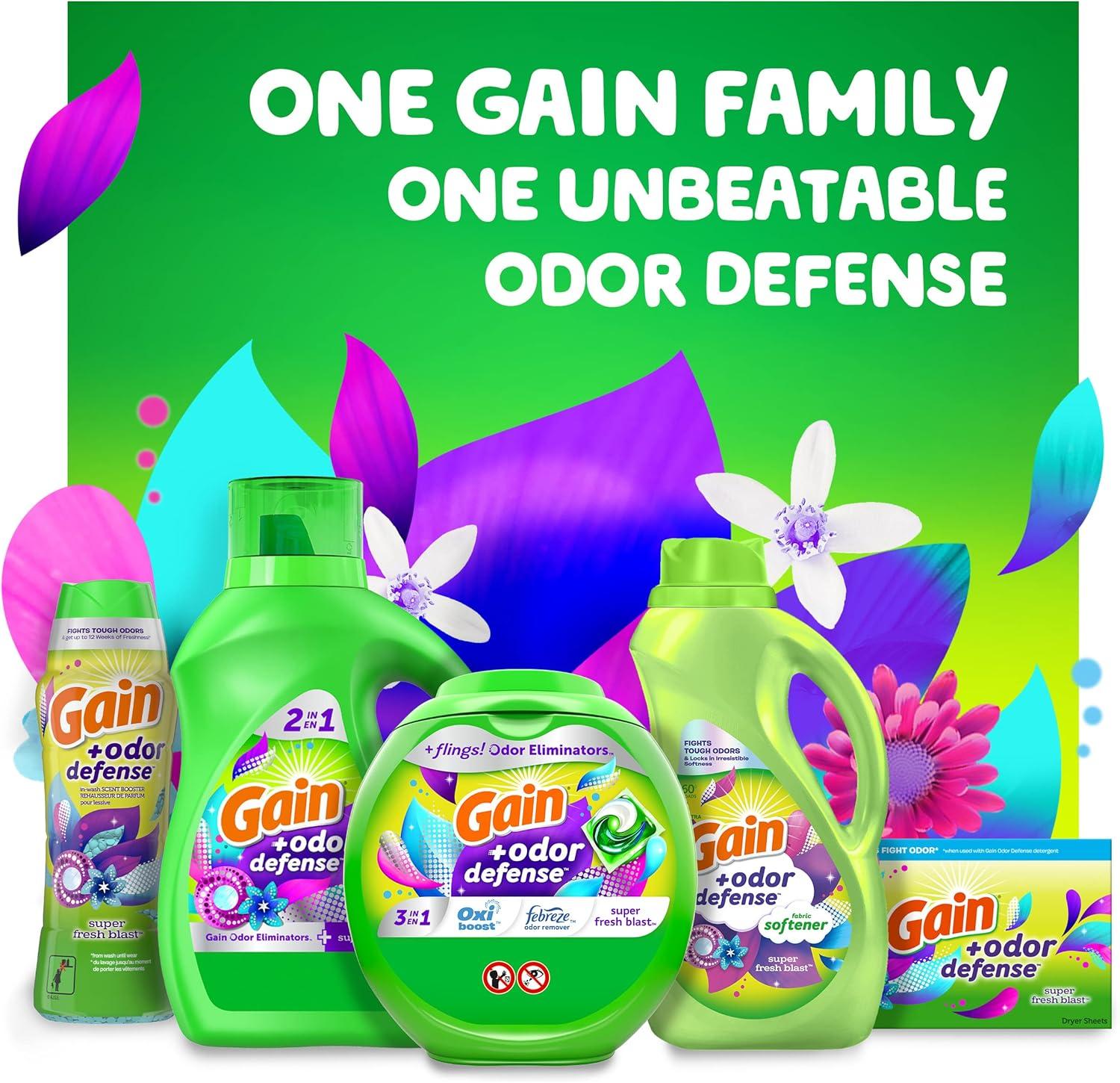 imageGain Super Fresh Blast Liquid Odor Defense Fabric Softener 140 FL OZ 190 Load Softening Laundry Conditioner for 2 in 1 Freshness plus Odor ProtectionSUPER FRESH BLAST