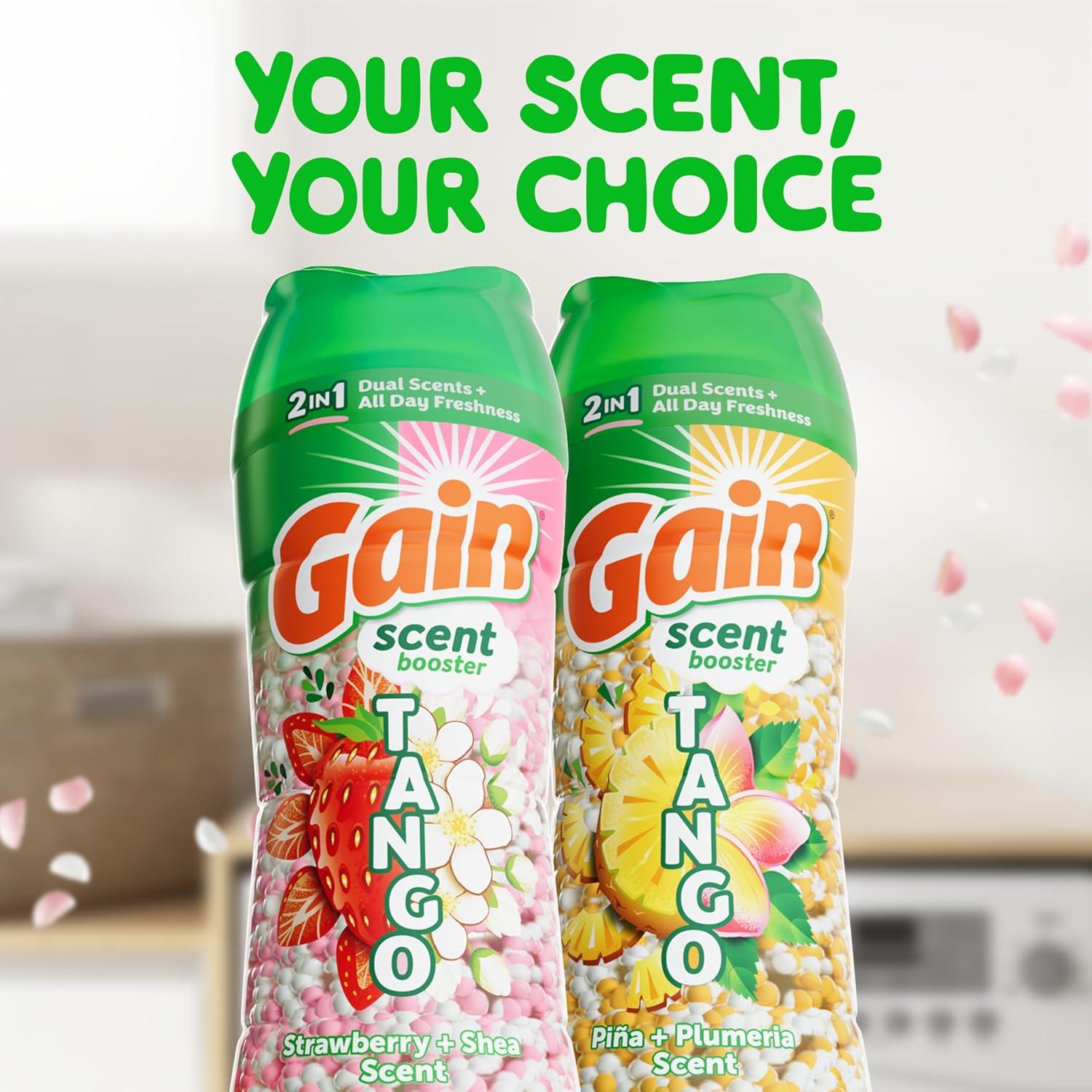 imageGain Tango 2in1 Laundry Scent Booster Beads Strawberry and Shea Scent 211 oz Laundry Beads with Dual Scents Plus All Day FreshnessStrawberry Shea