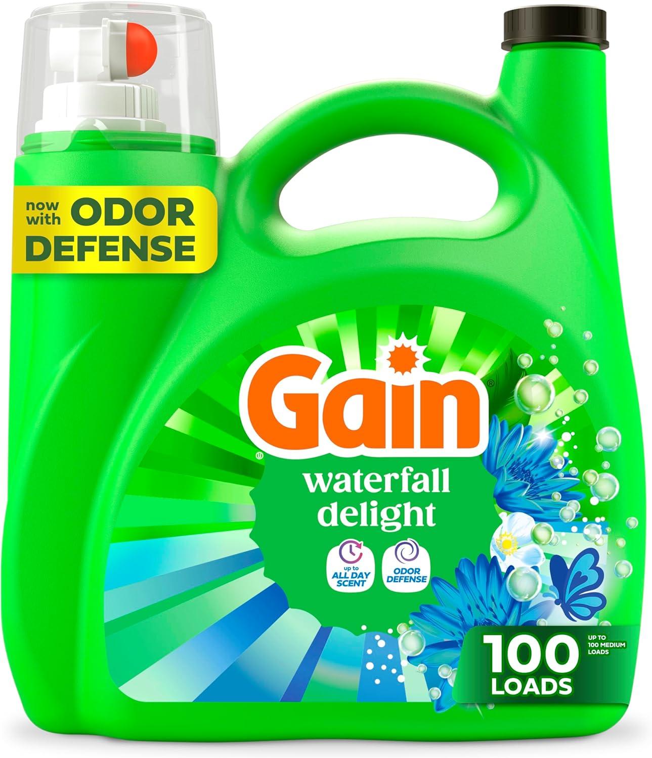 imageGain Ultra Oxi Liquid Laundry Detergent 128 loads 184 fl oz Waterfall Delight Scent 2in1 HE CompatibleWaterfall Delight
