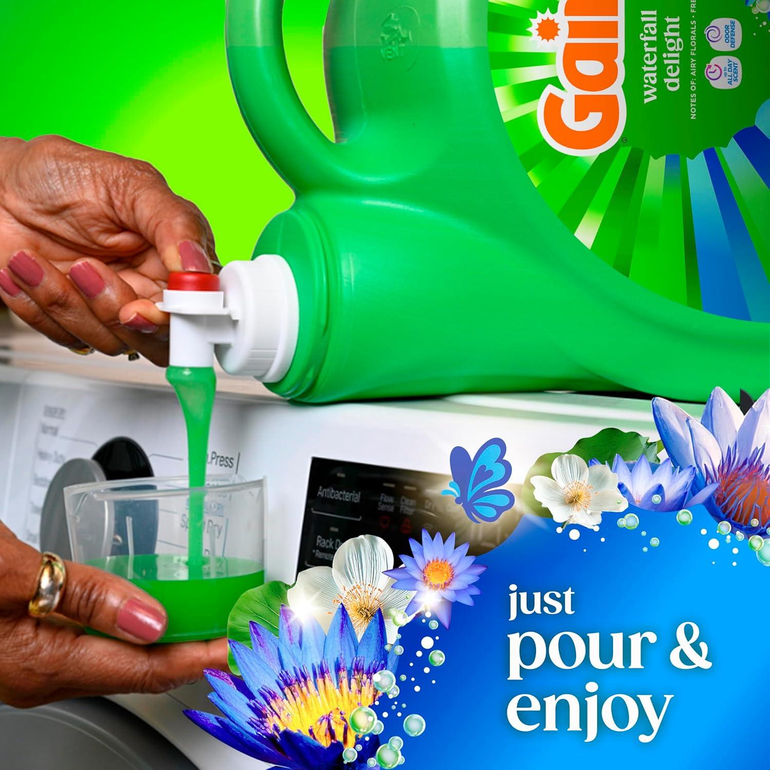 imageGain Ultra Oxi Liquid Laundry Detergent 128 loads 184 fl oz Waterfall Delight Scent 2in1 HE CompatibleWaterfall Delight