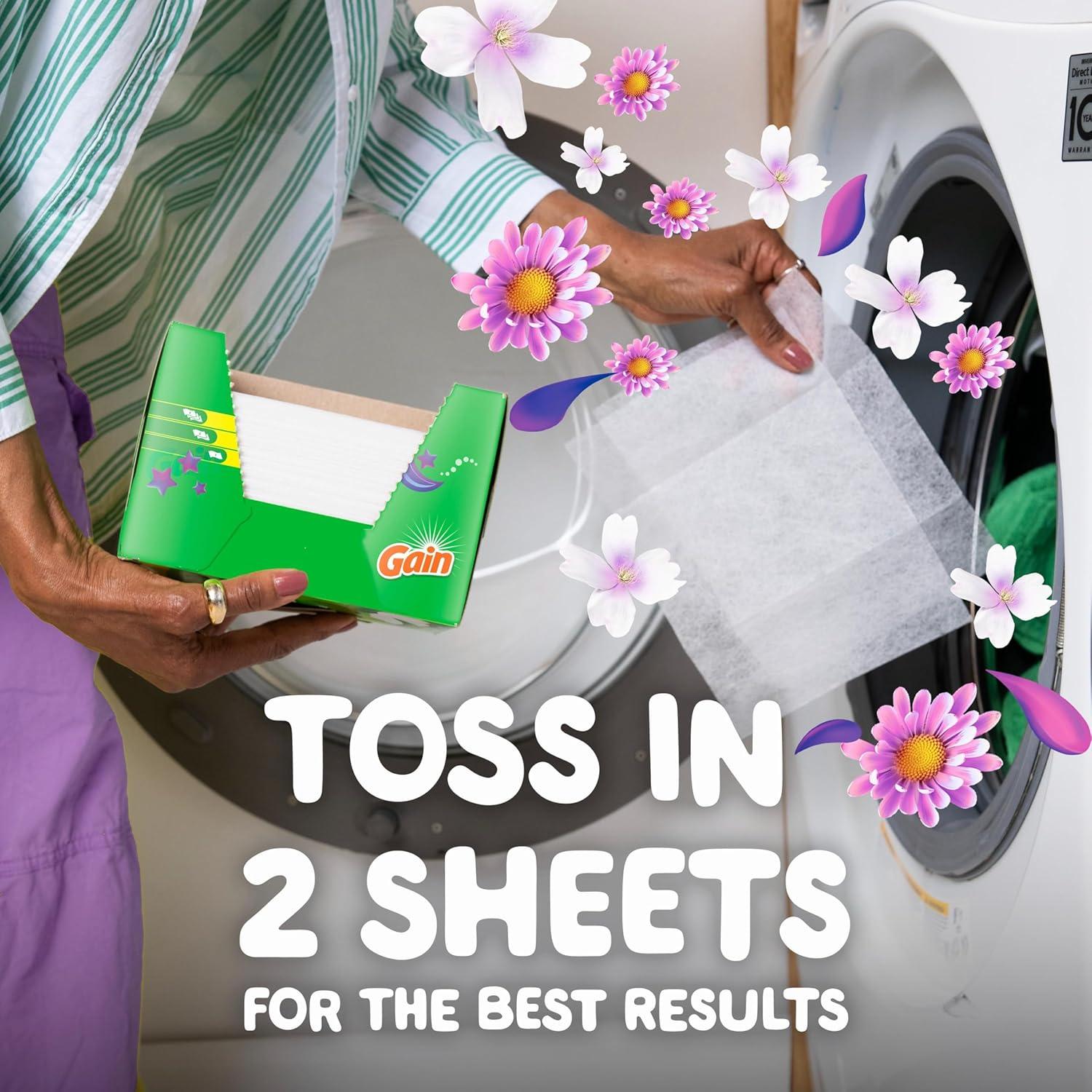 imageGain dryer sheets 105 Count Moonlight Breeze Scent Laundry Fabric Softener Sheets with 2in1 Aromaboost Plus Softness105 Count Pack of 1