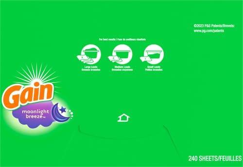 imageGain dryer sheets Plus Wrinkle Release Moonlight Breeze Scent 120 Count Fights static with a touch of scent laundry sheetsMoonlight Breeze