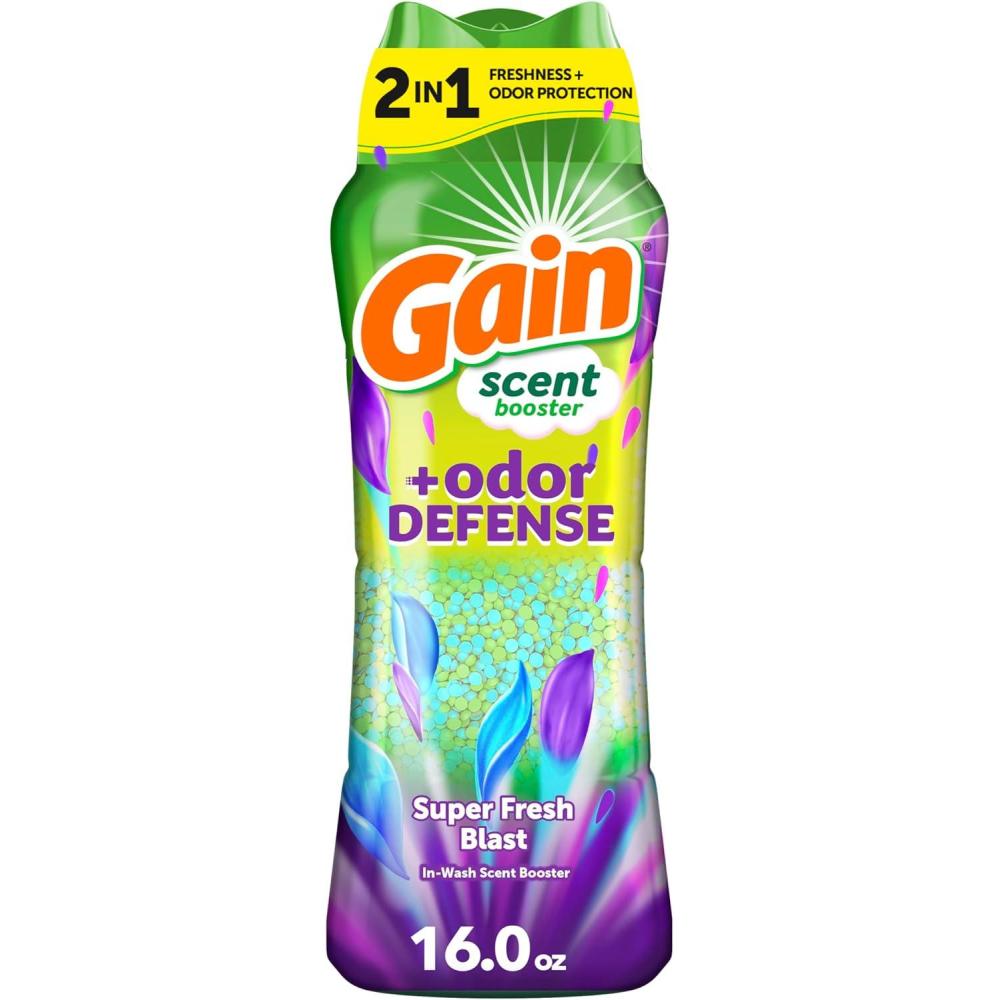 imageGain Odor Defense InWash Scent Booster Super Fresh Blast Scent 182 oz HE CompatibleSuper Fresh Blast