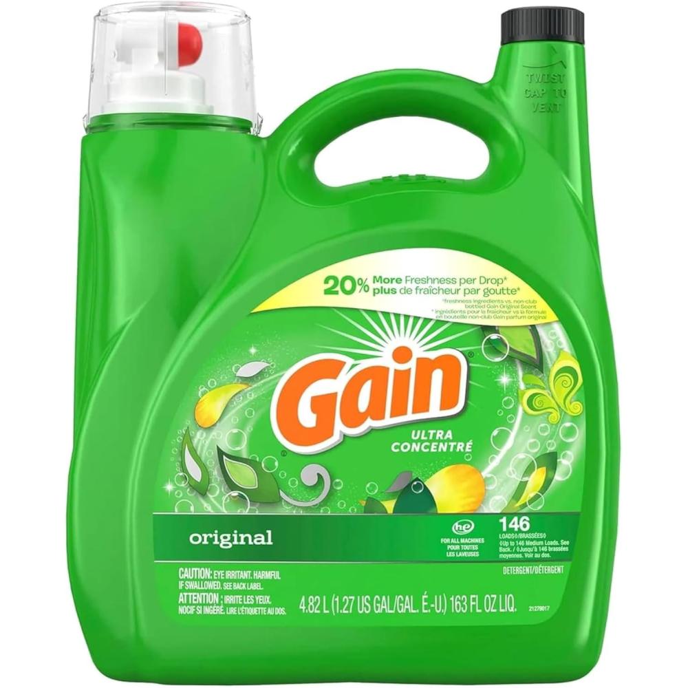 imageGain Liquid Laundry Detergent Lavender Scent 154 fl oz 107 loads HE compatible Laundry Detergent Liquid Soap200 Fl Oz Pack of 1